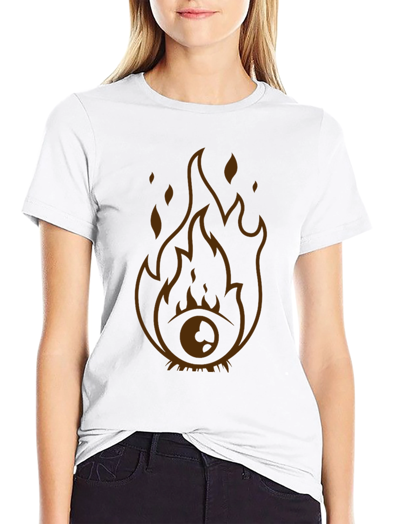 Black Flaming Eye Graphic Tee - Unique Design view 9