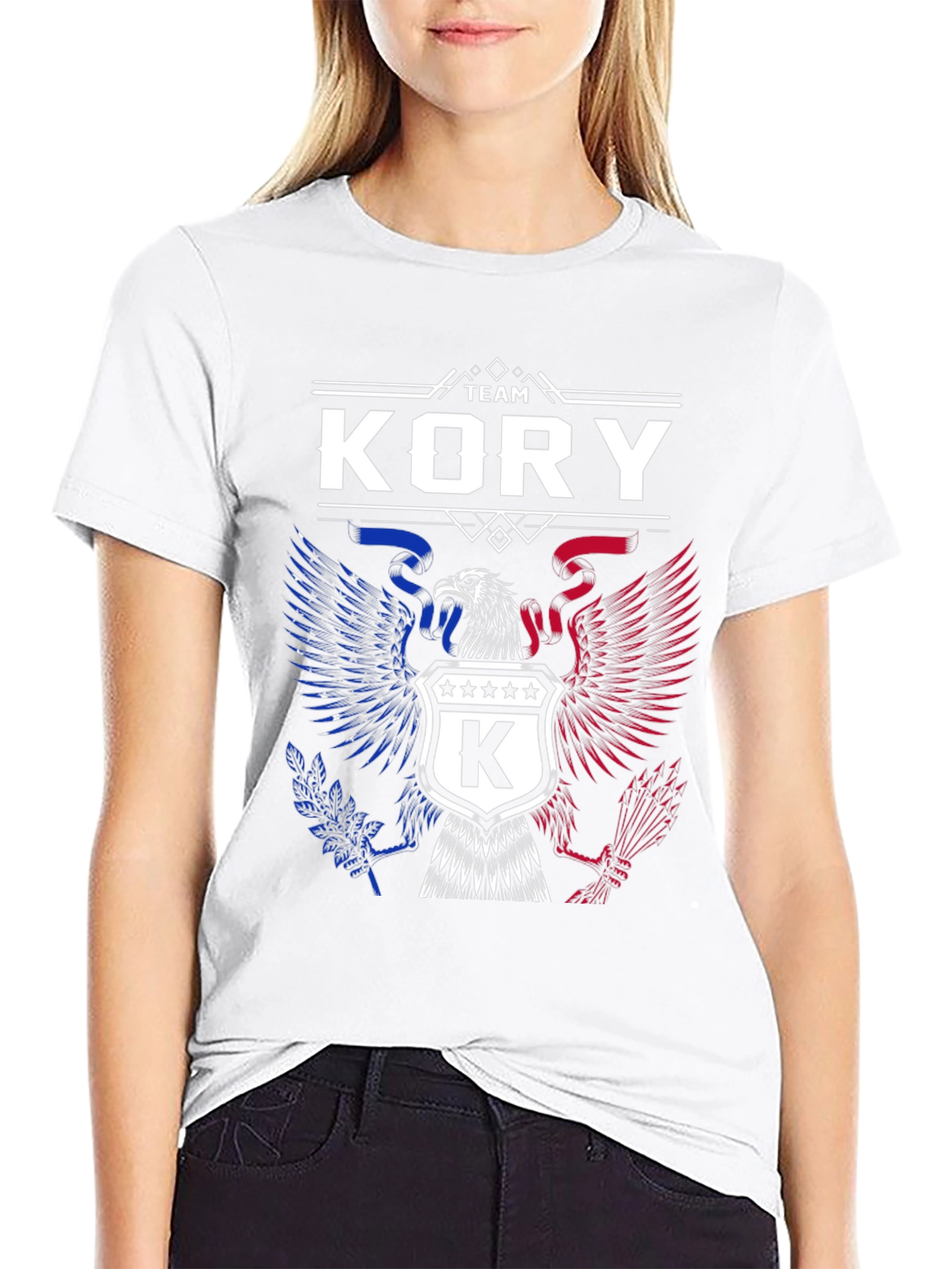 Black Team Kory Patriotic Eagle Graphic T-Shirt view 9