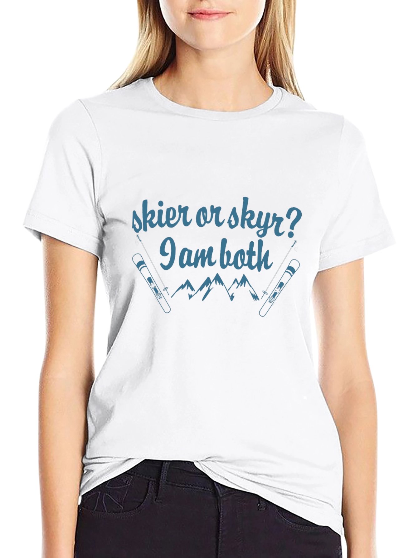 Black Skier Or Skyr? T-Shirt - I Am Both! view 9