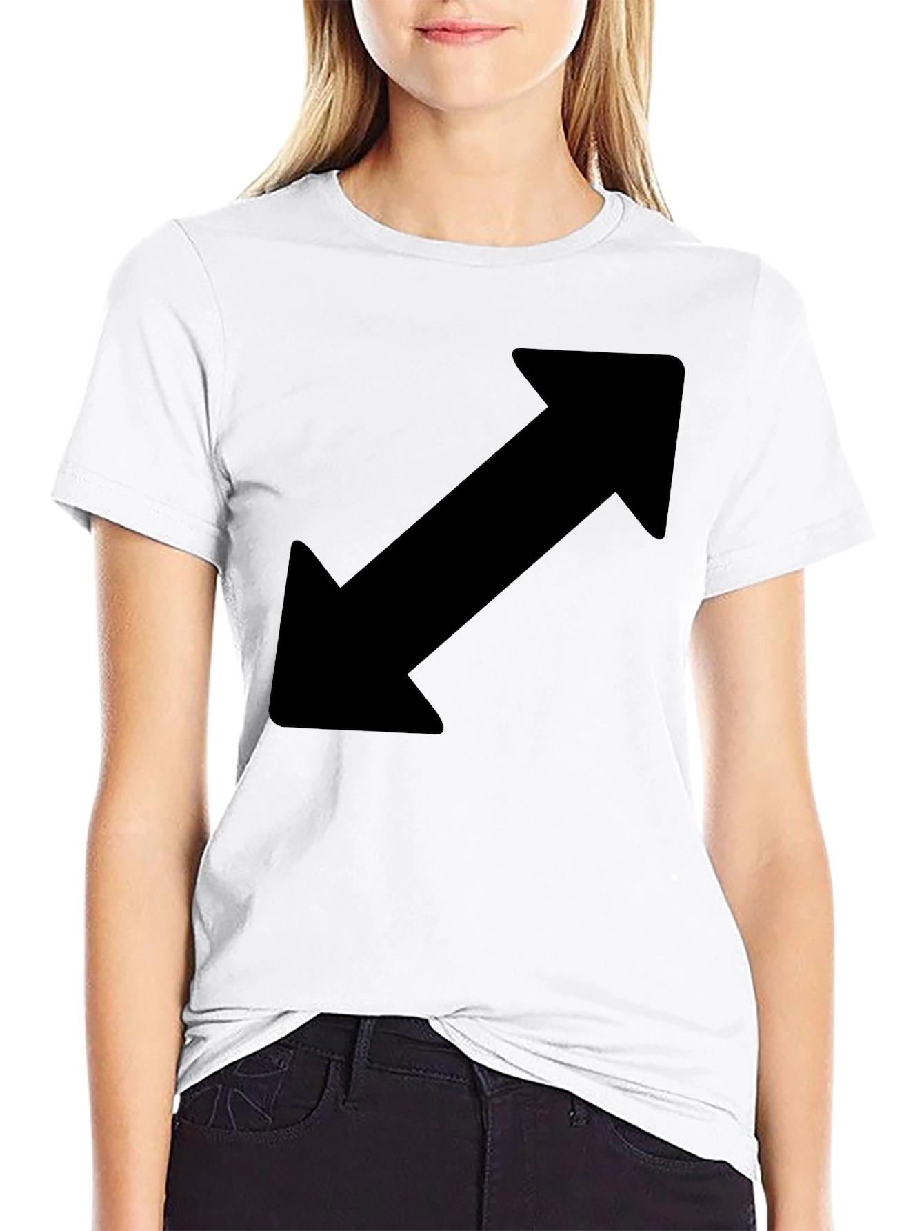 Black Diagonal Arrow Black T-Shirt view 9