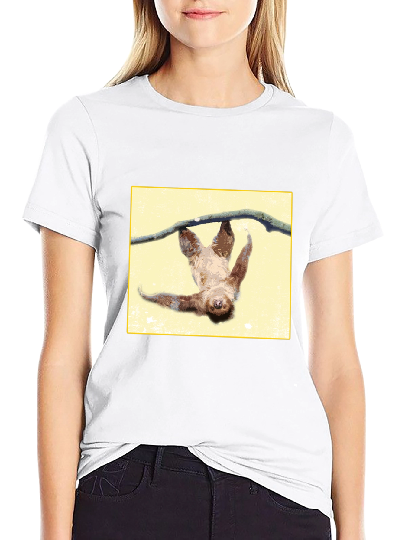 Black Sloth Hanging Around T-Shirt view 9