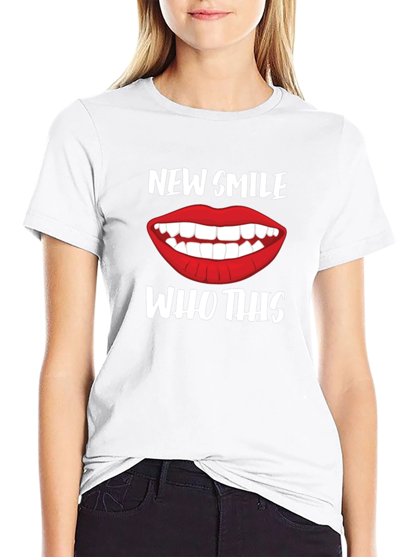 Black New Smile, Who This? Graphic Tee view 9