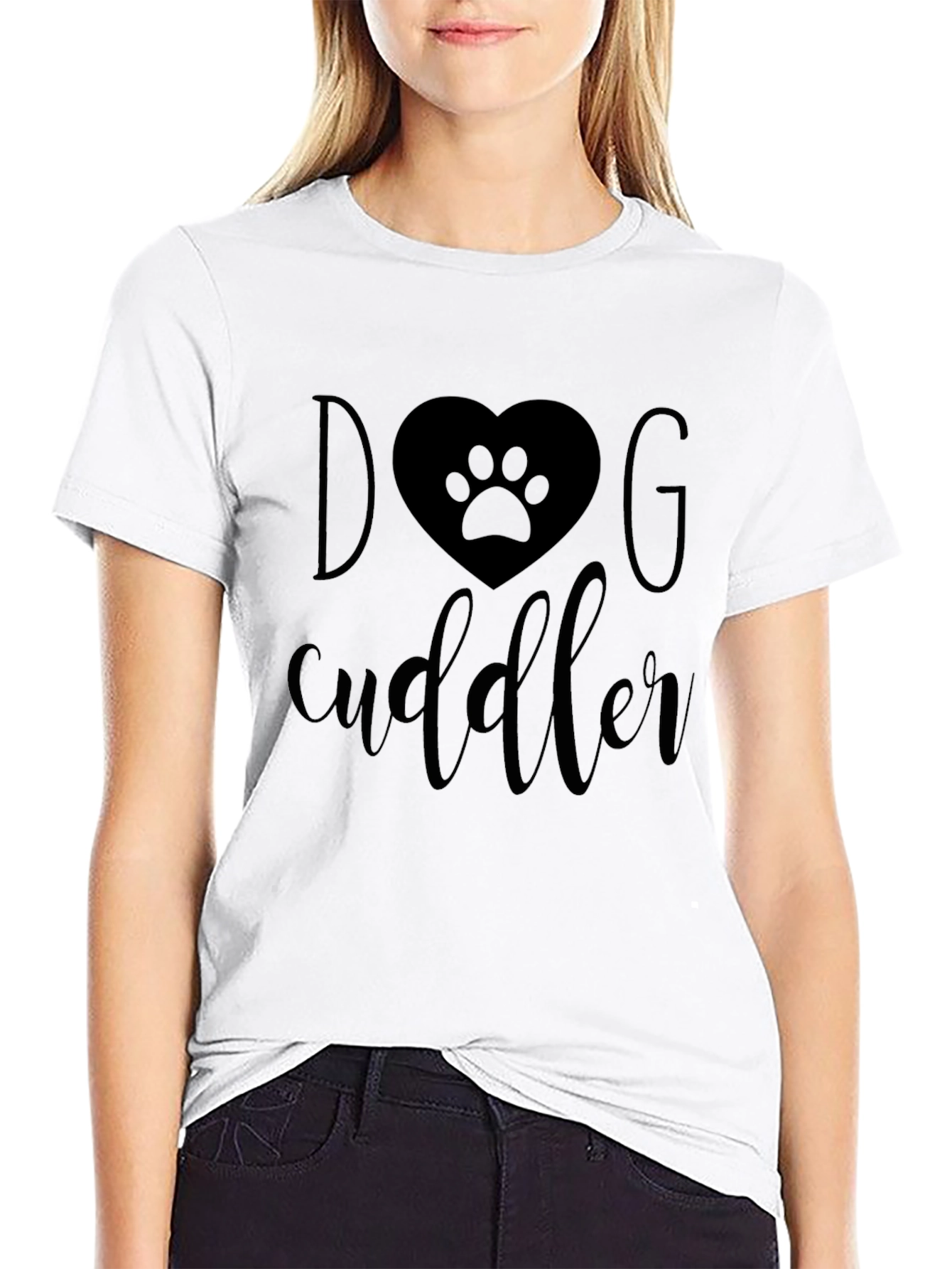 Black Dog Cuddler Graphic T-Shirt - Soft & Comfortable view 9