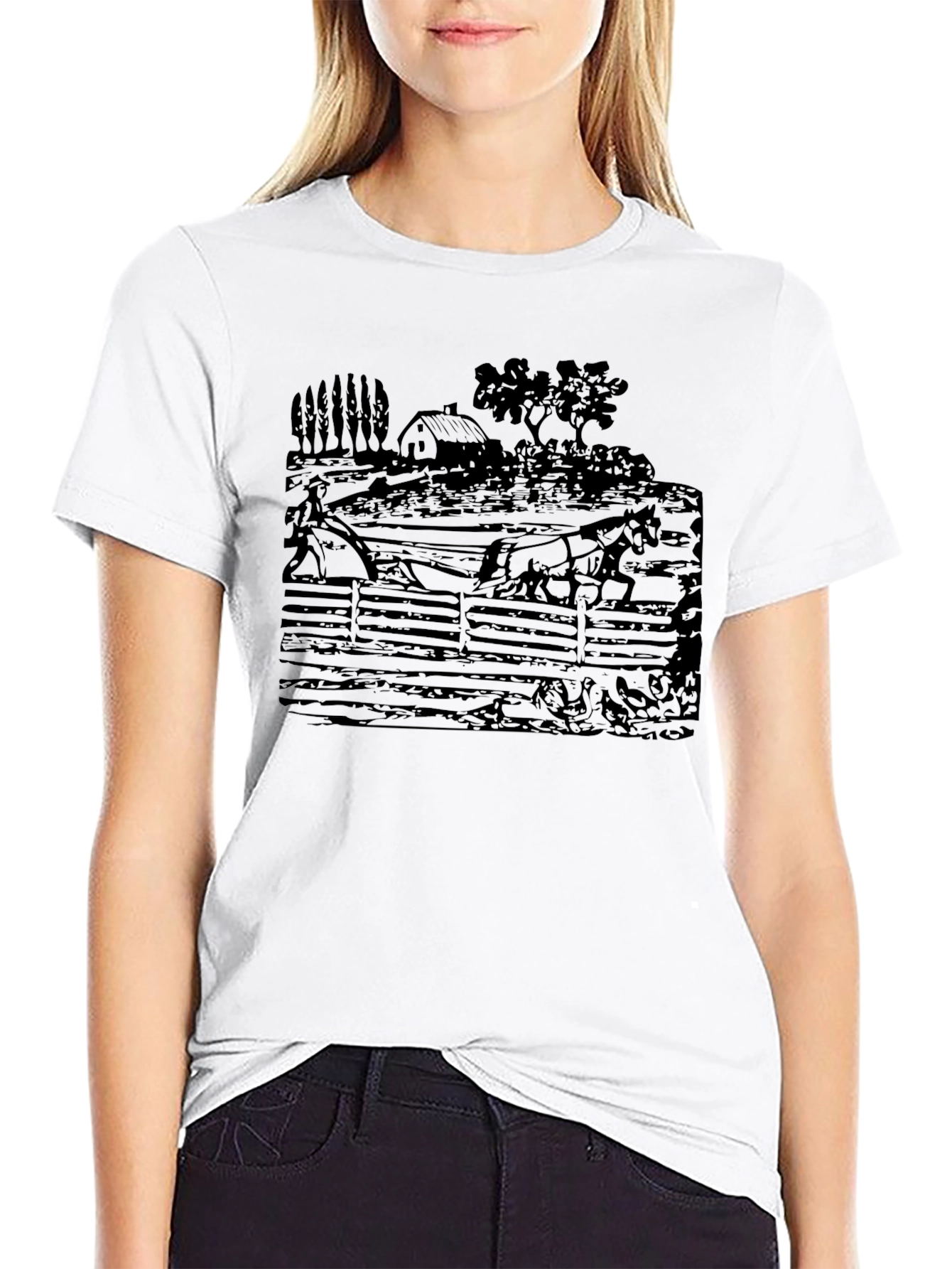 Black Equestrian Black T-Shirt view 9