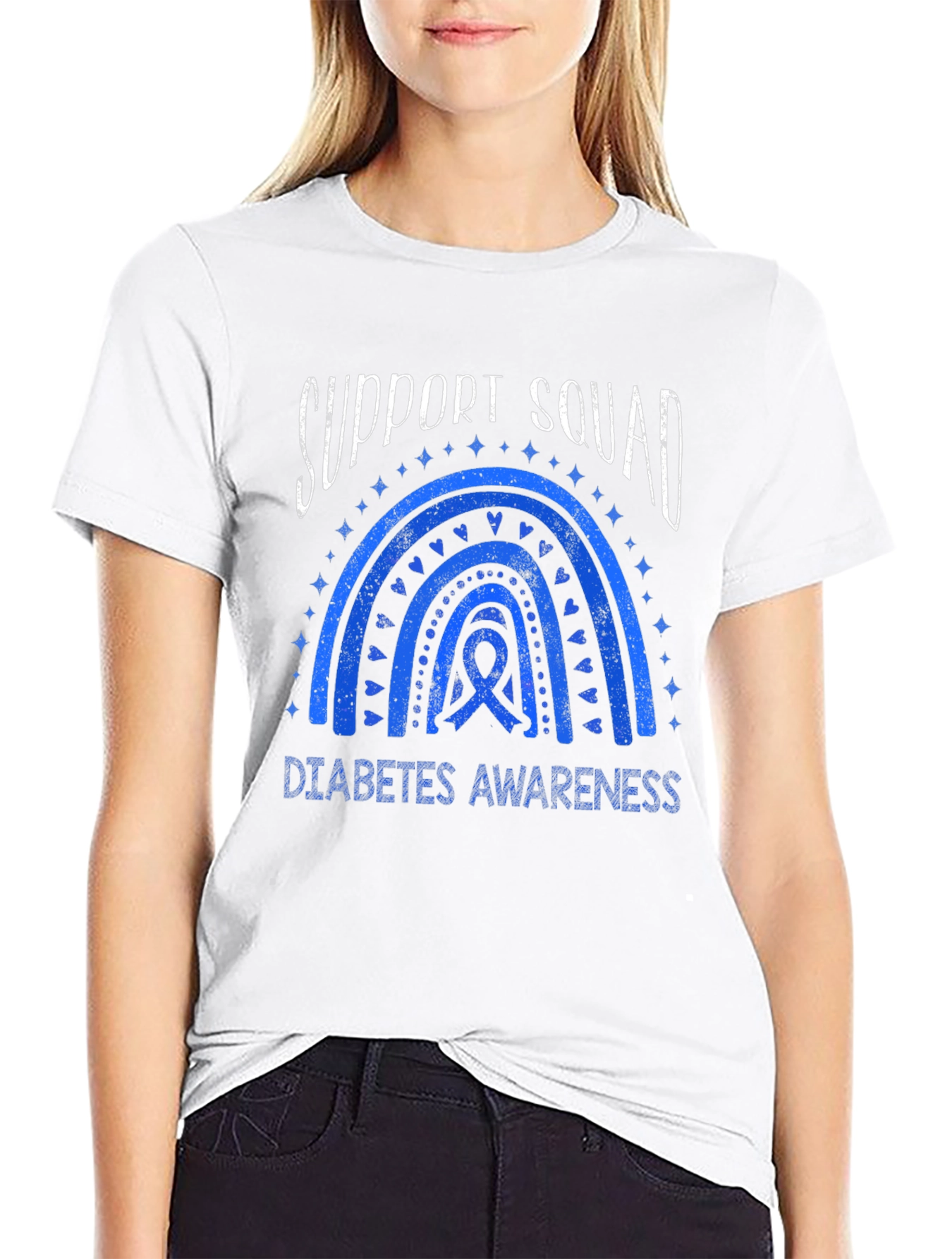 Black Diabetes Awareness Support Squad T-Shirt view 9