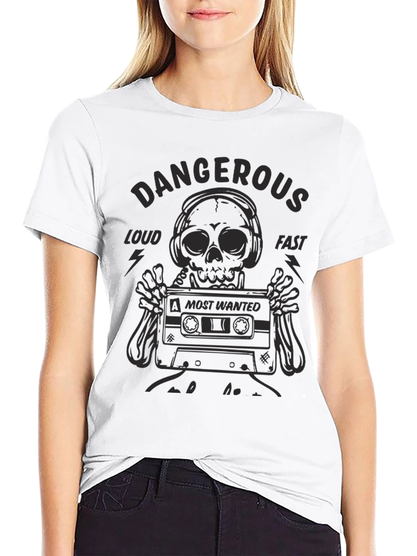 Dangerous Loud Fast Graphic Tee - Skull & Cassette - 9