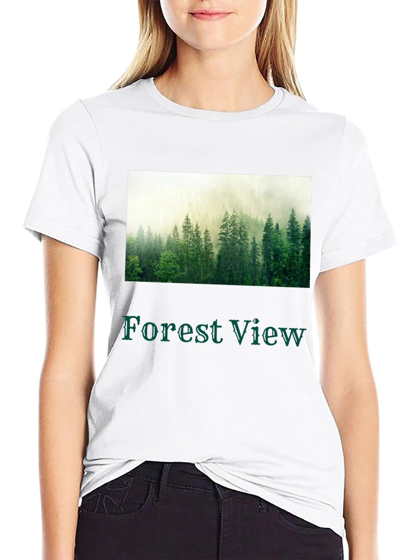 Black Forest View T-Shirt - Nature Inspired Graphic Tee view 9