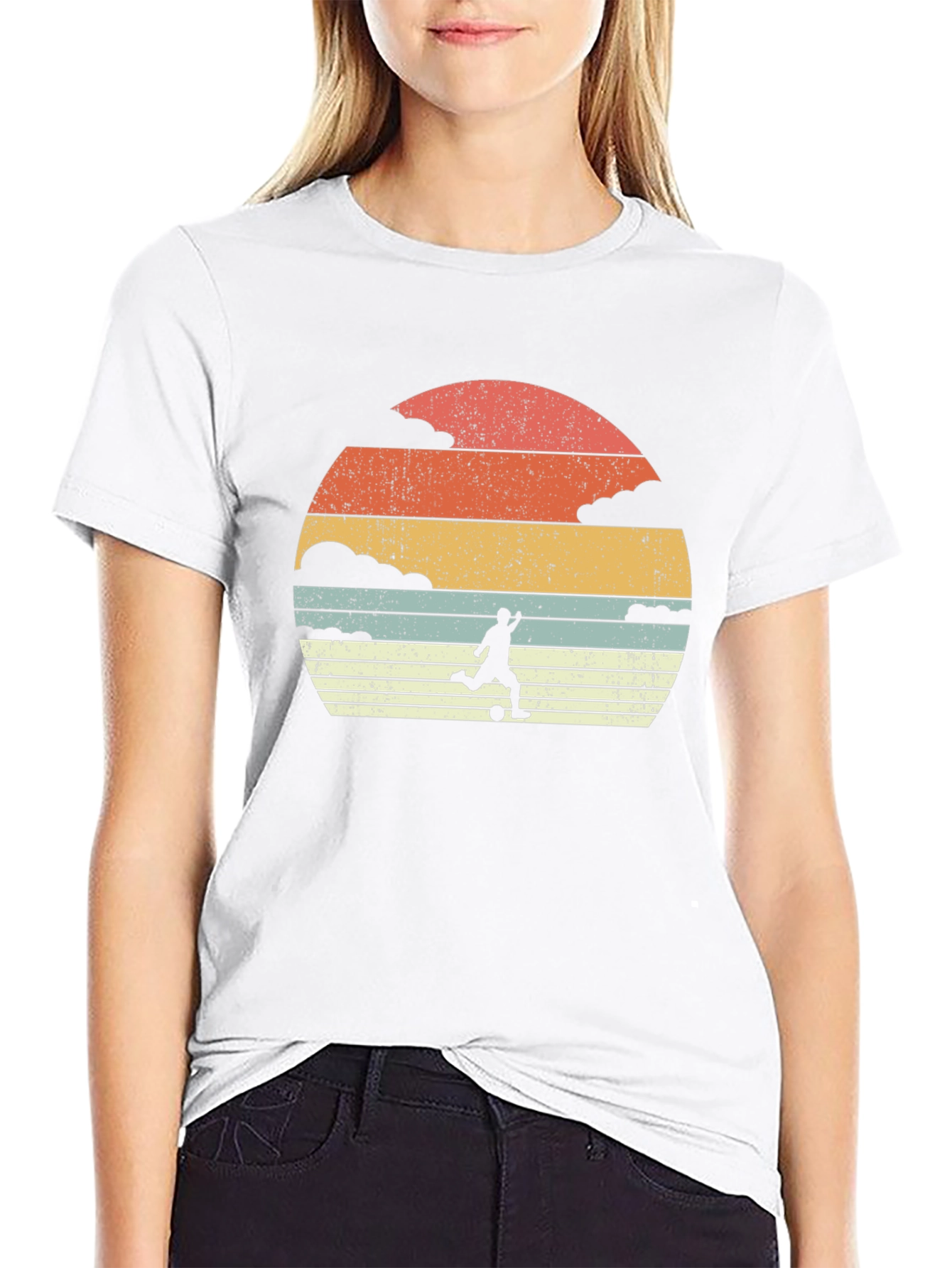 Black Vintage Soccer Sunset Graphic Tee view 9