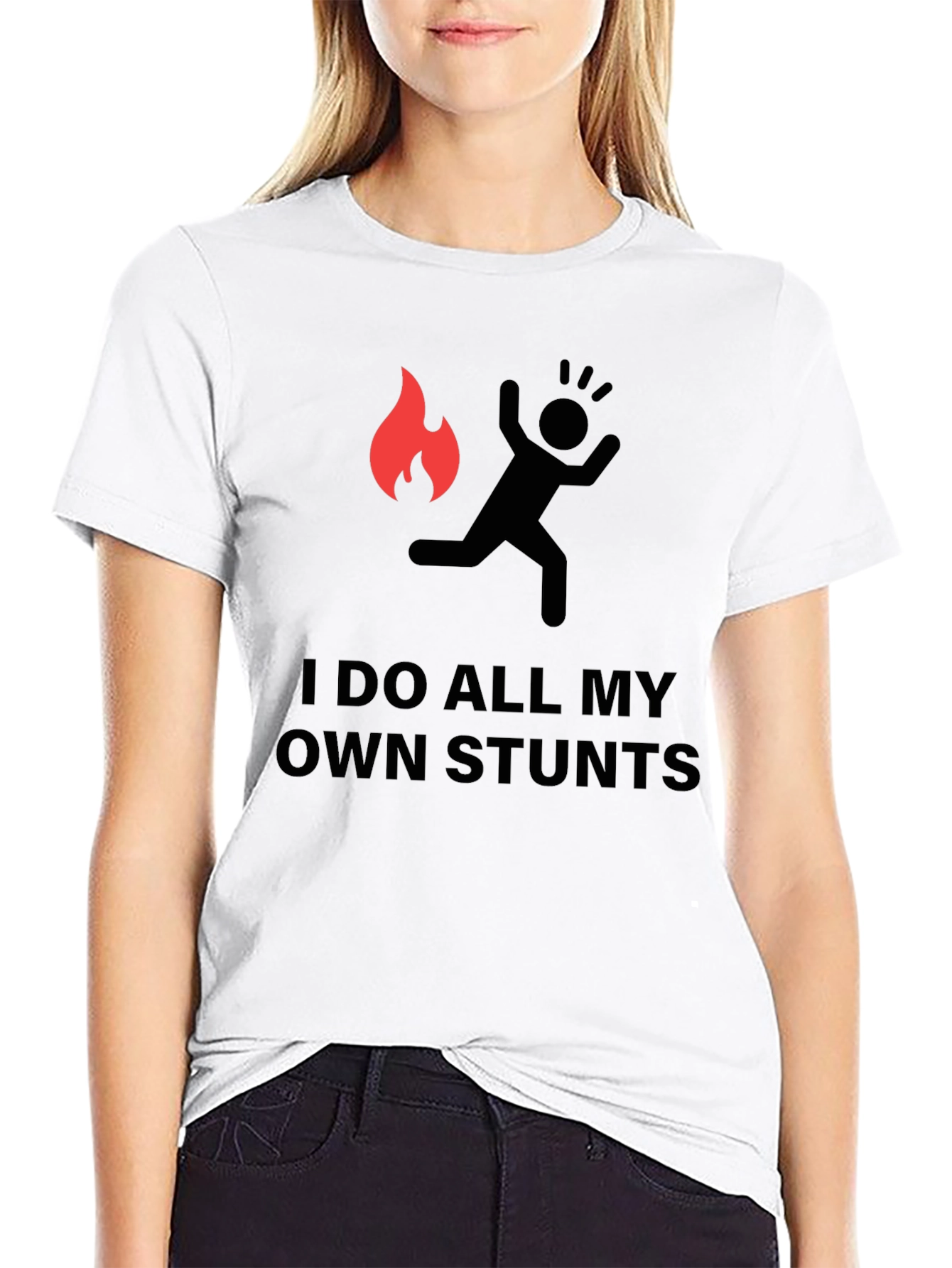 Black I Do All My Own Stunts Graphic Tee - Black view 9
