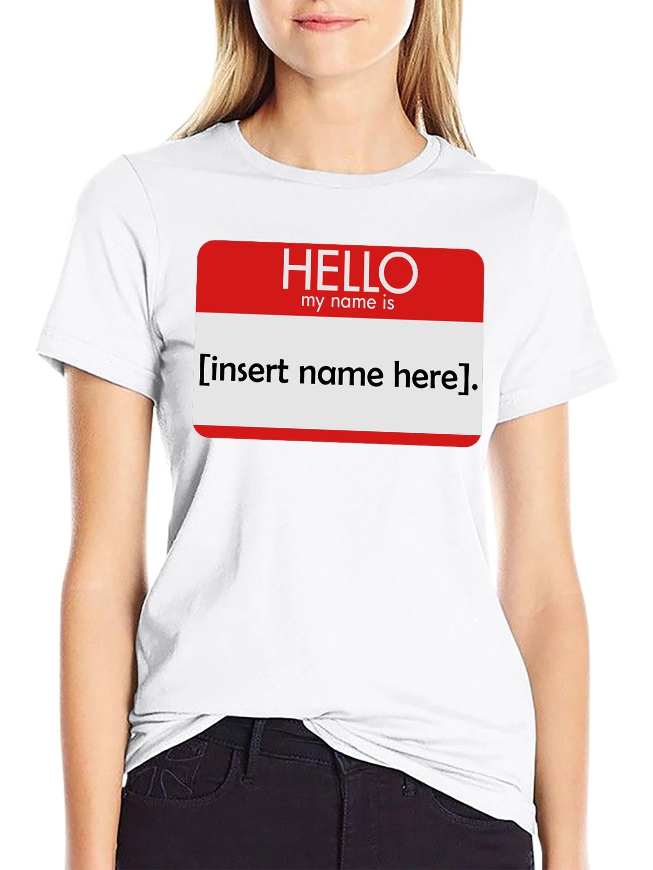 Black Funny Name Tag T-Shirt - Insert Your Name Here! view 9