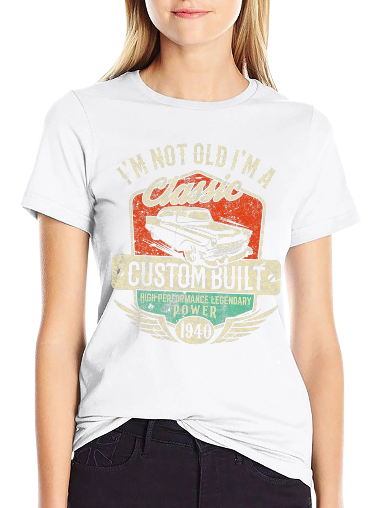 Black Classic Car T-Shirt - I'm Not Old, I'm a Classic view 9