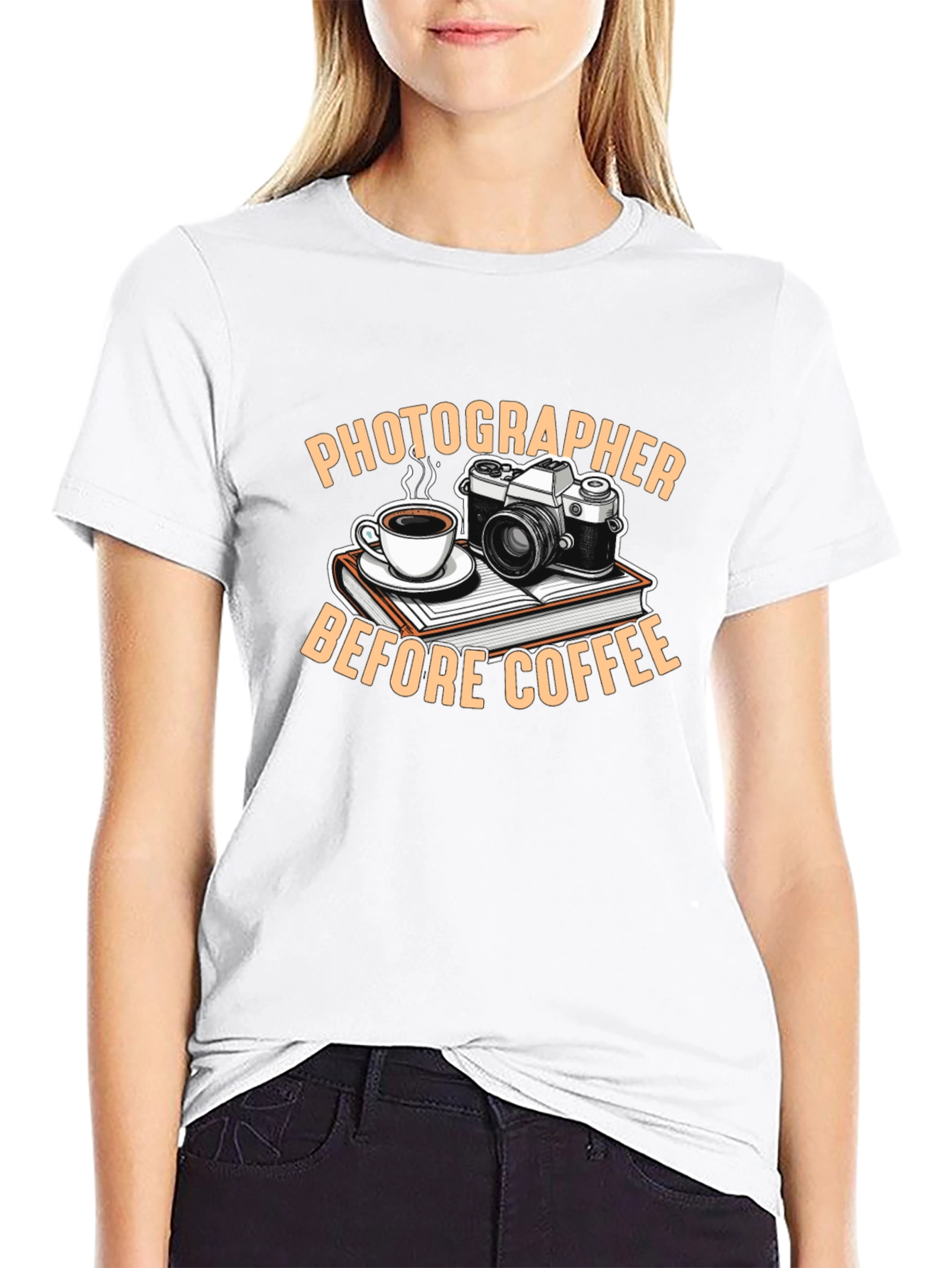 Black Photographer Before Coffee Black T-Shirt view 9