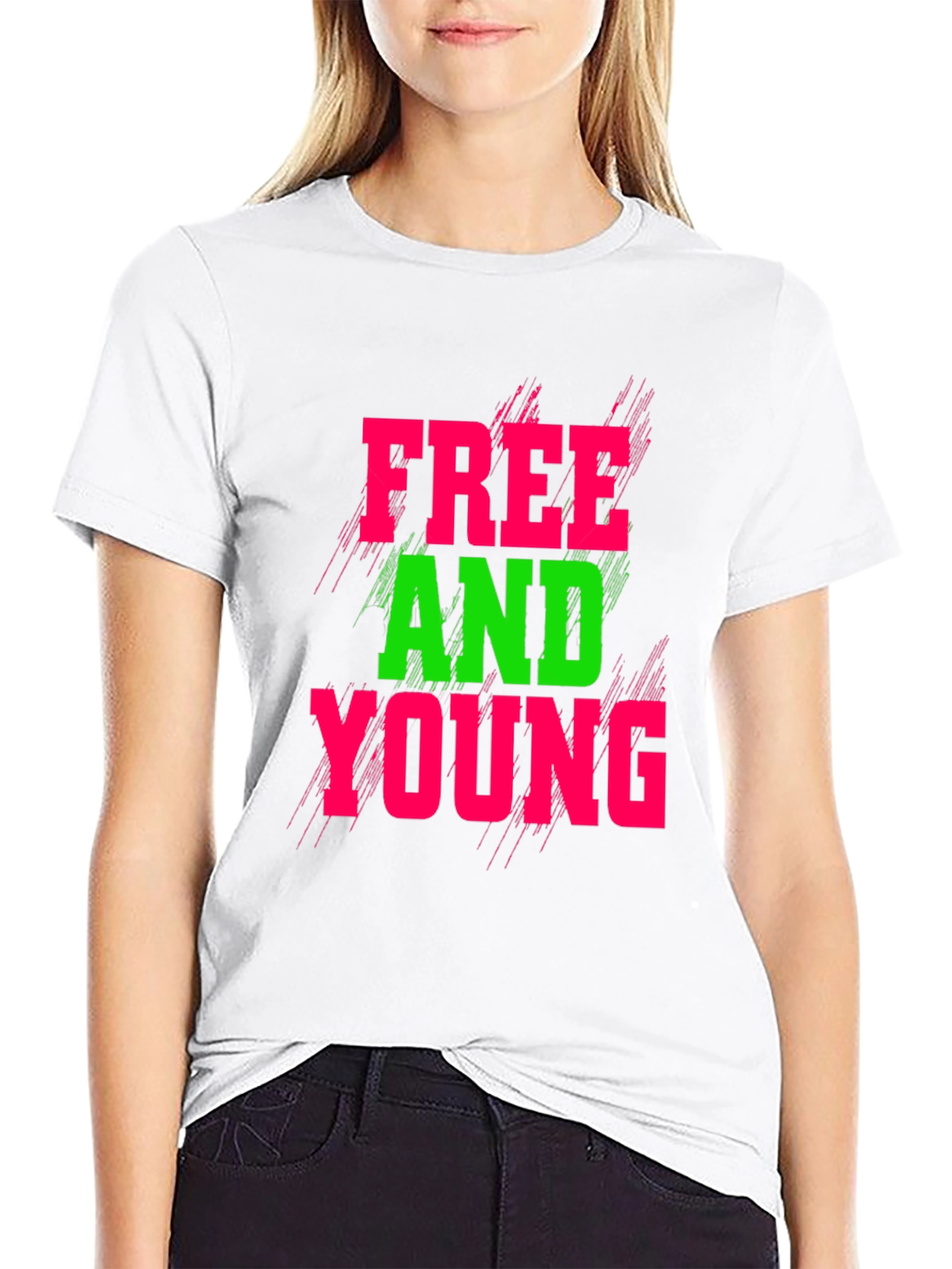 Black Free and Young Graphic T-Shirt view 9