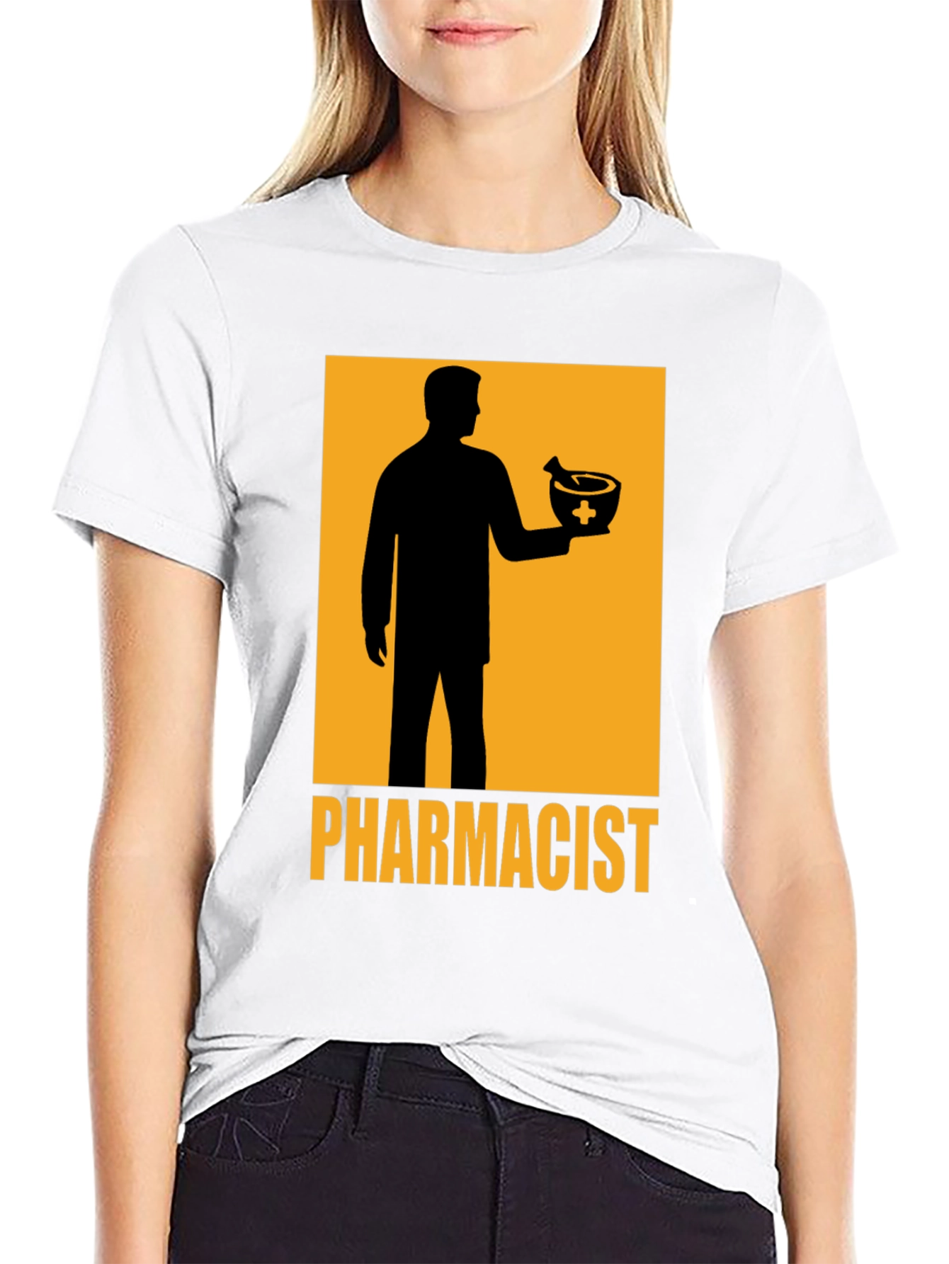 Black Pharmacist Graphic T-Shirt - Black Cotton Tee view 9