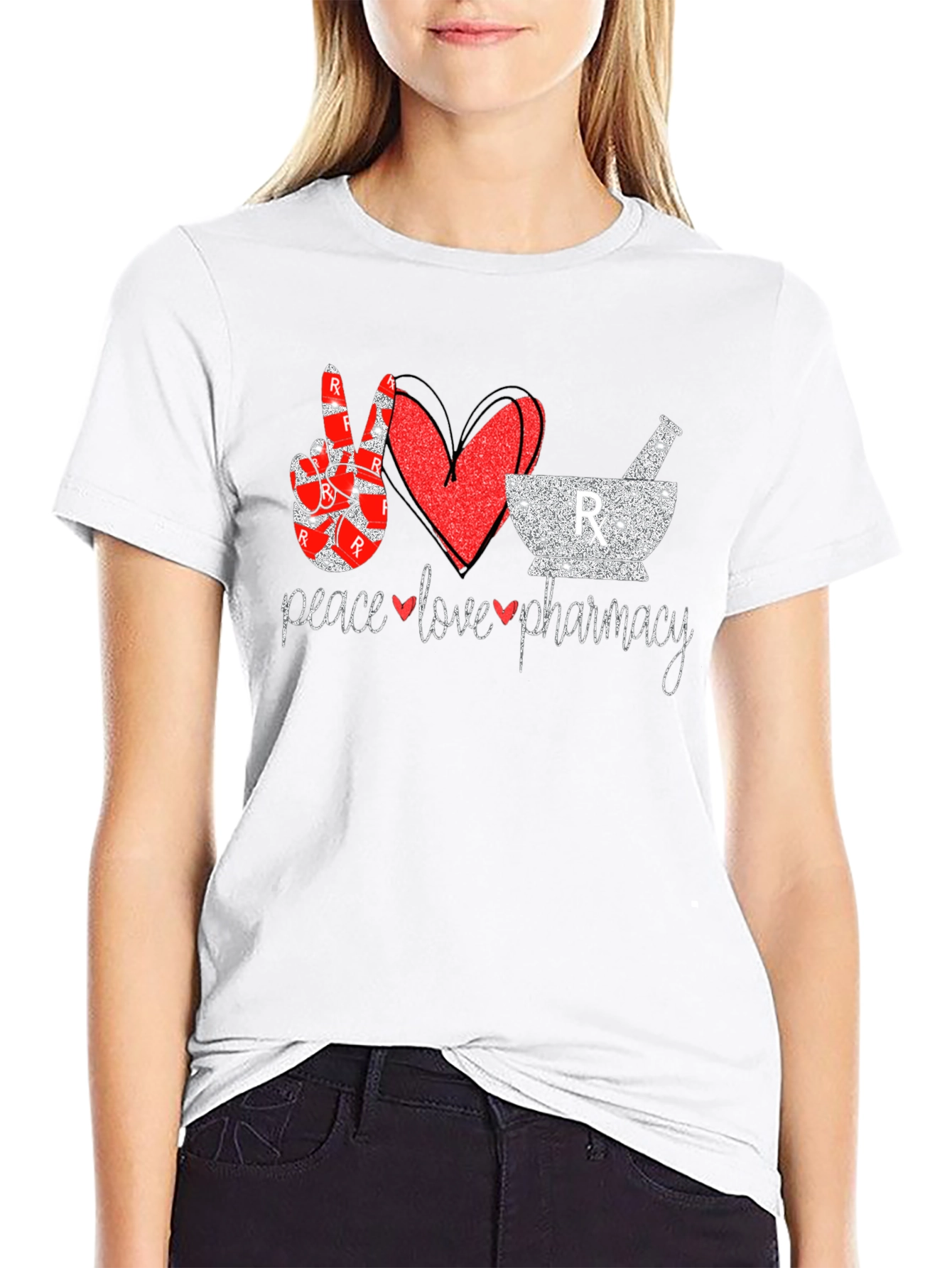 Black Peace Love Pharmacy T-Shirt view 9