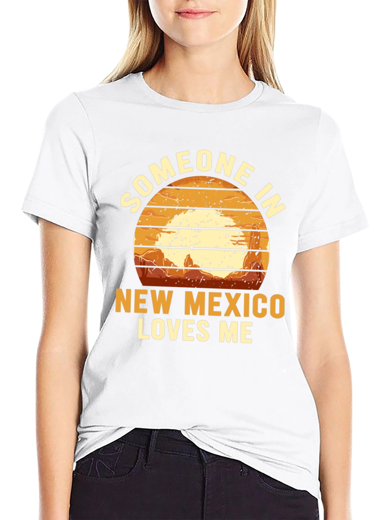 Black Someone in New Mexico Loves Me T-Shirt view 9