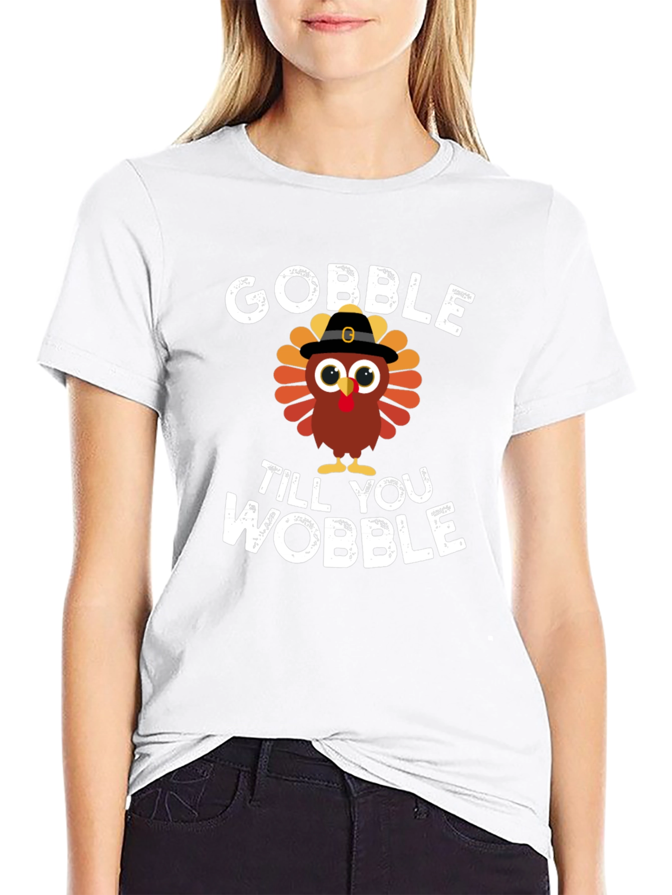 Gobble 'Til You Wobble Turkey Graphic Tee - 9