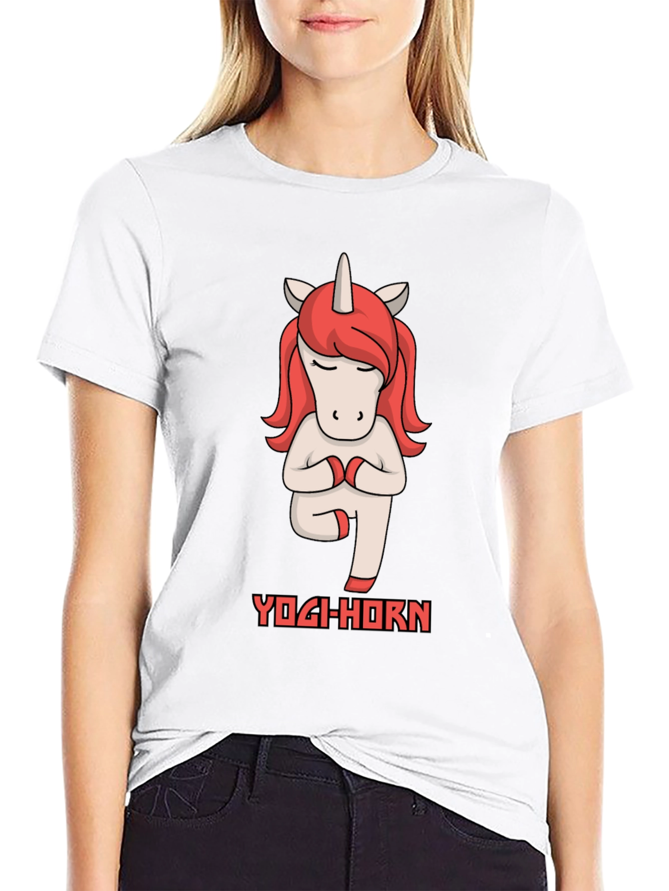 Black Yogi-Horn Unicorn T-Shirt view 9