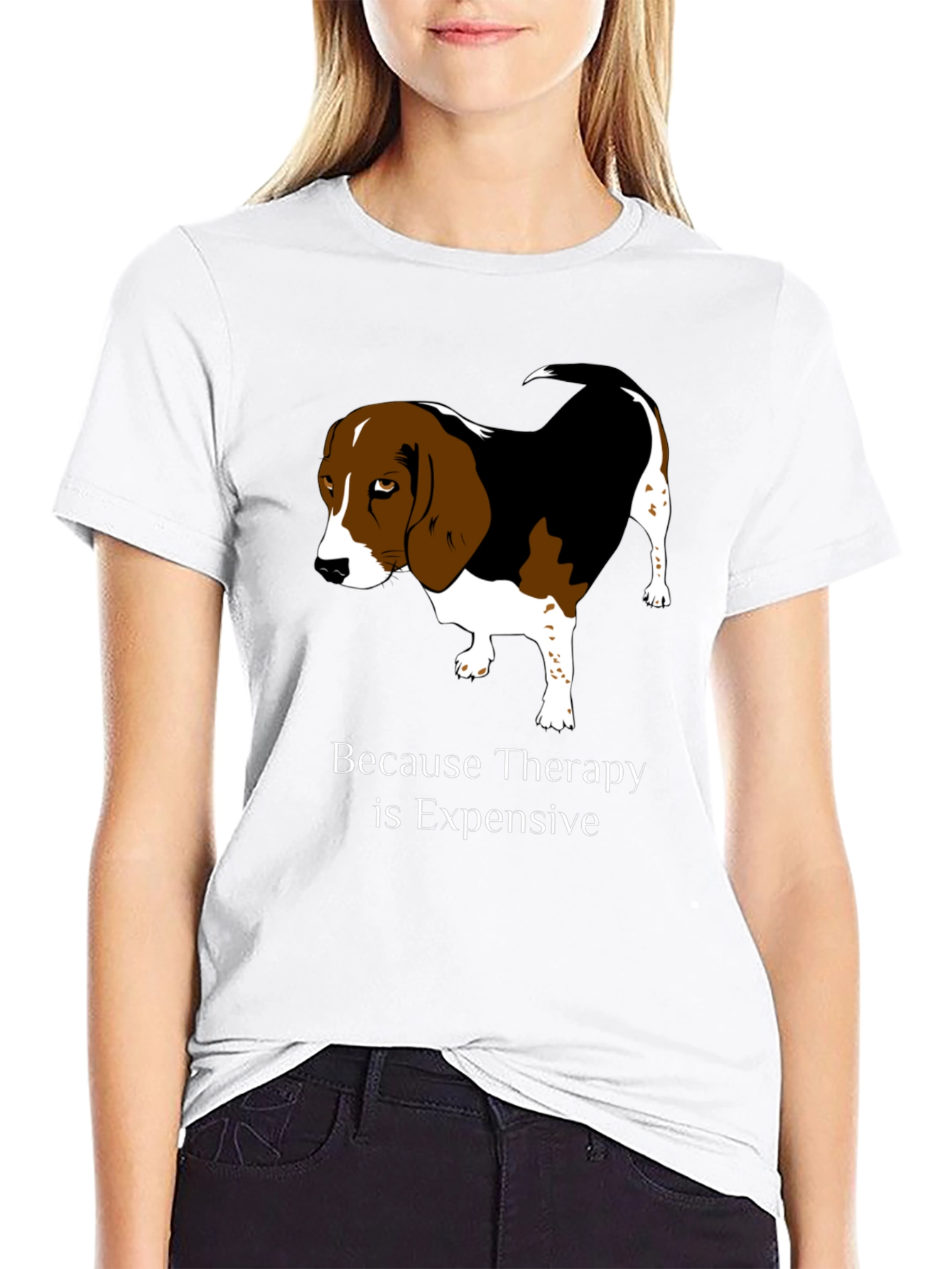 Black Dog Therapy T-Shirt - Because Therapy is Expensive view 9