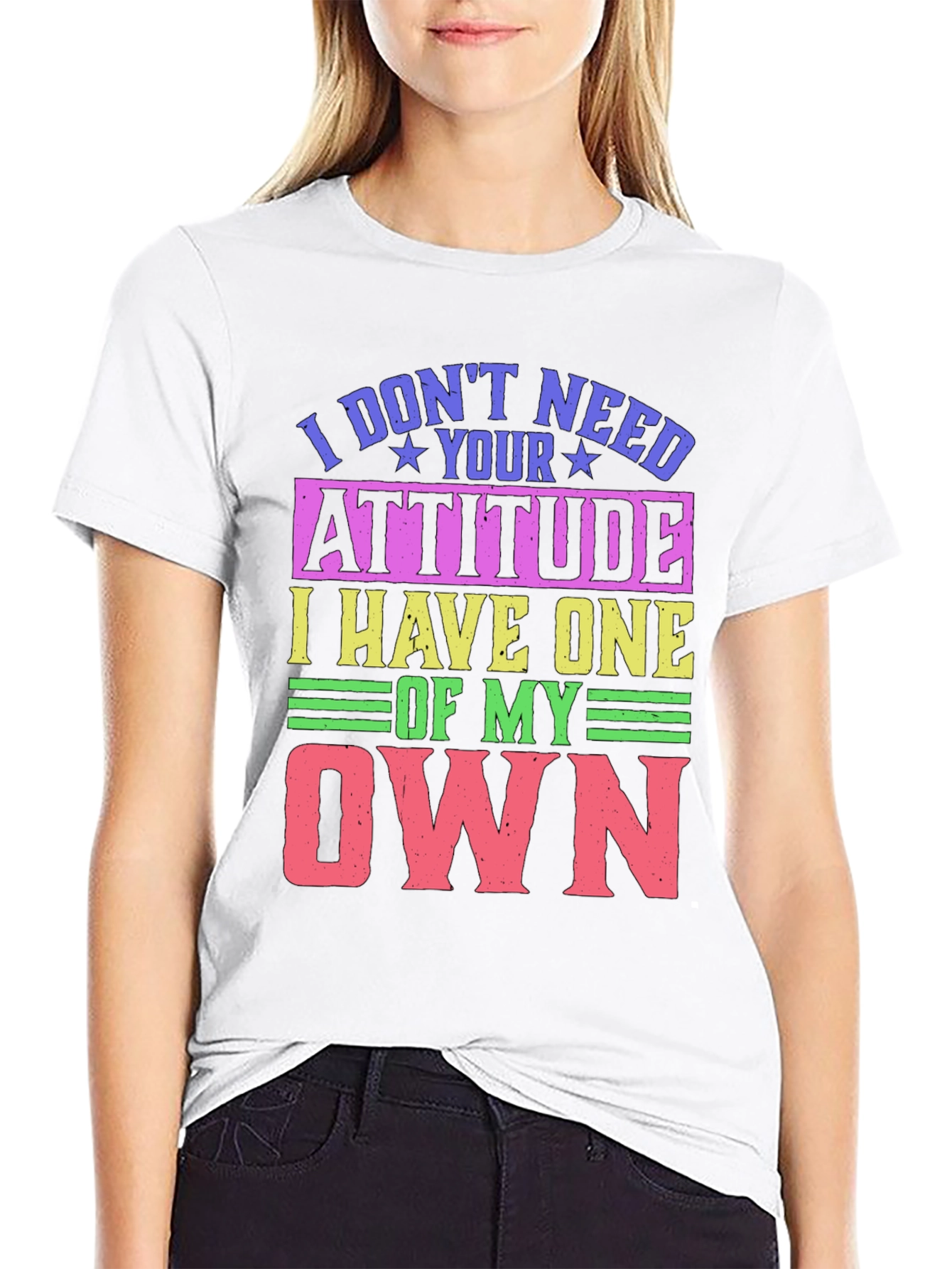 Black Humorous Attitude Graphic T-Shirt view 9