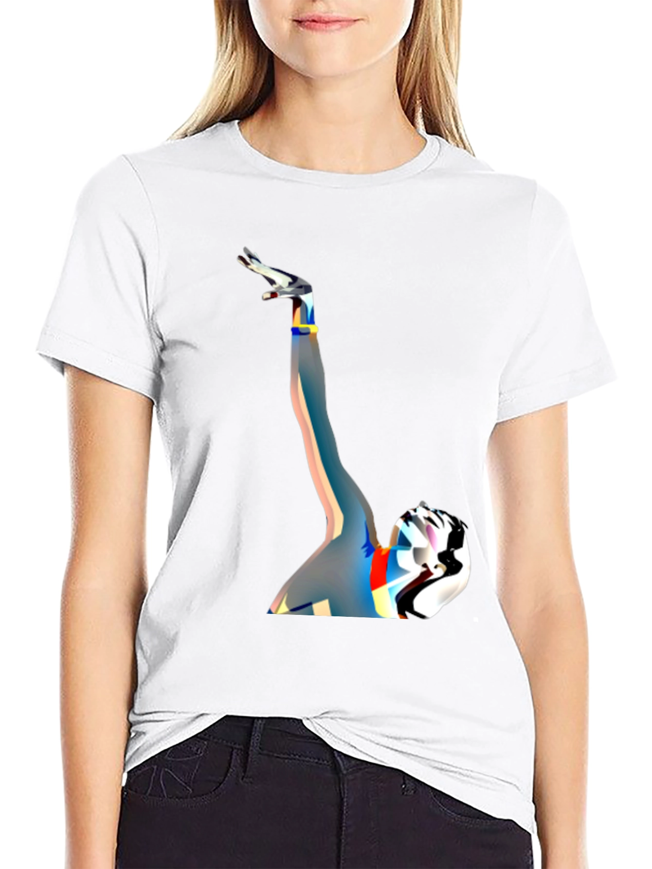 Black Abstract Expression Tee view 9