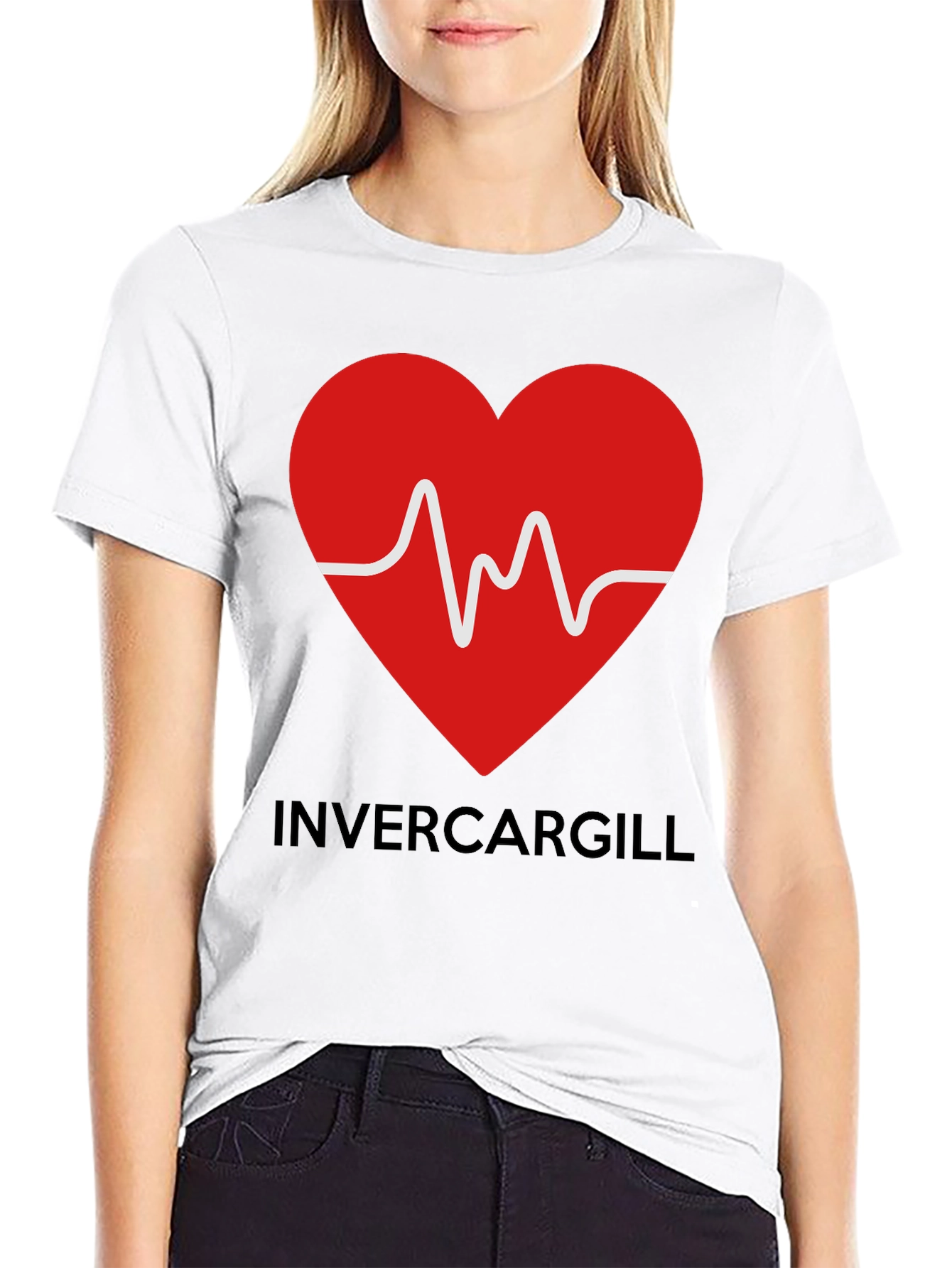 Black Invercargill Love Heartbeat Graphic Tee view 9