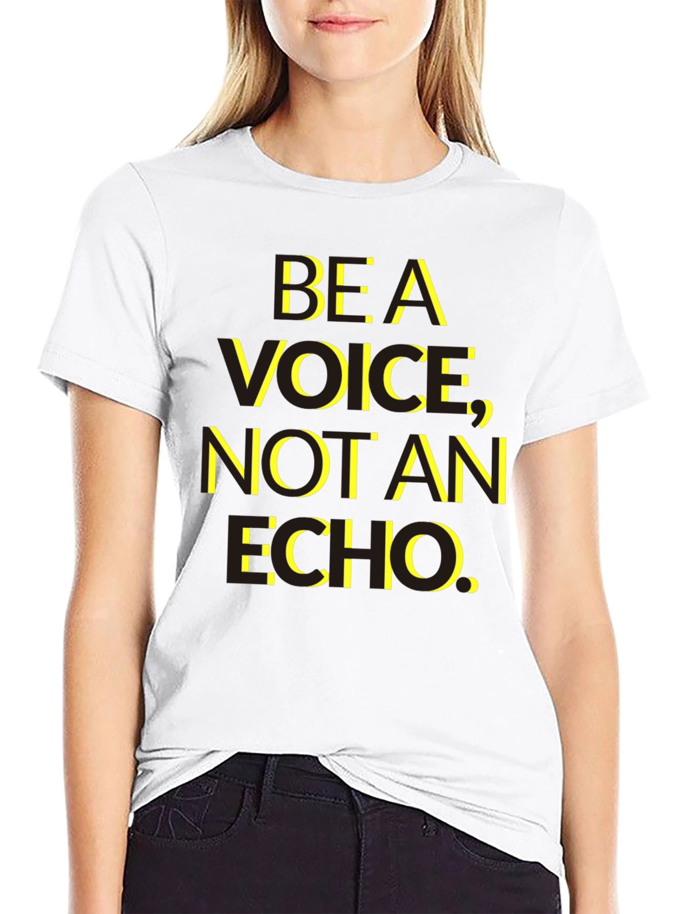 Black Be A Voice T-Shirt - Inspirational Message Tee view 9
