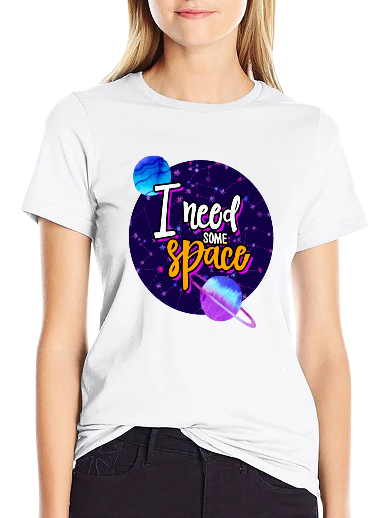 Black I Need Some Space Graphic Tee - Black view 9