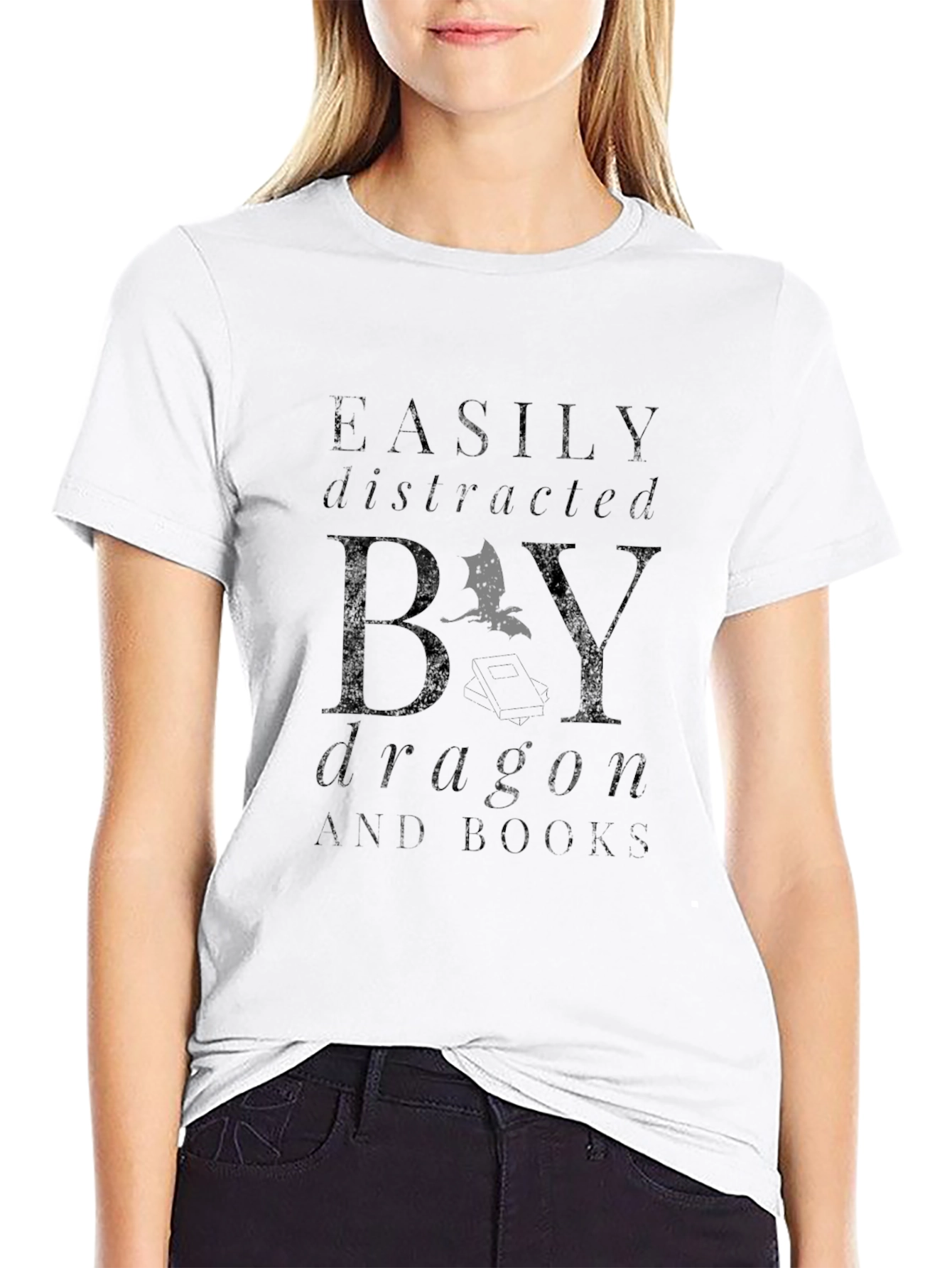 Black Dragon & Books T-Shirt view 9