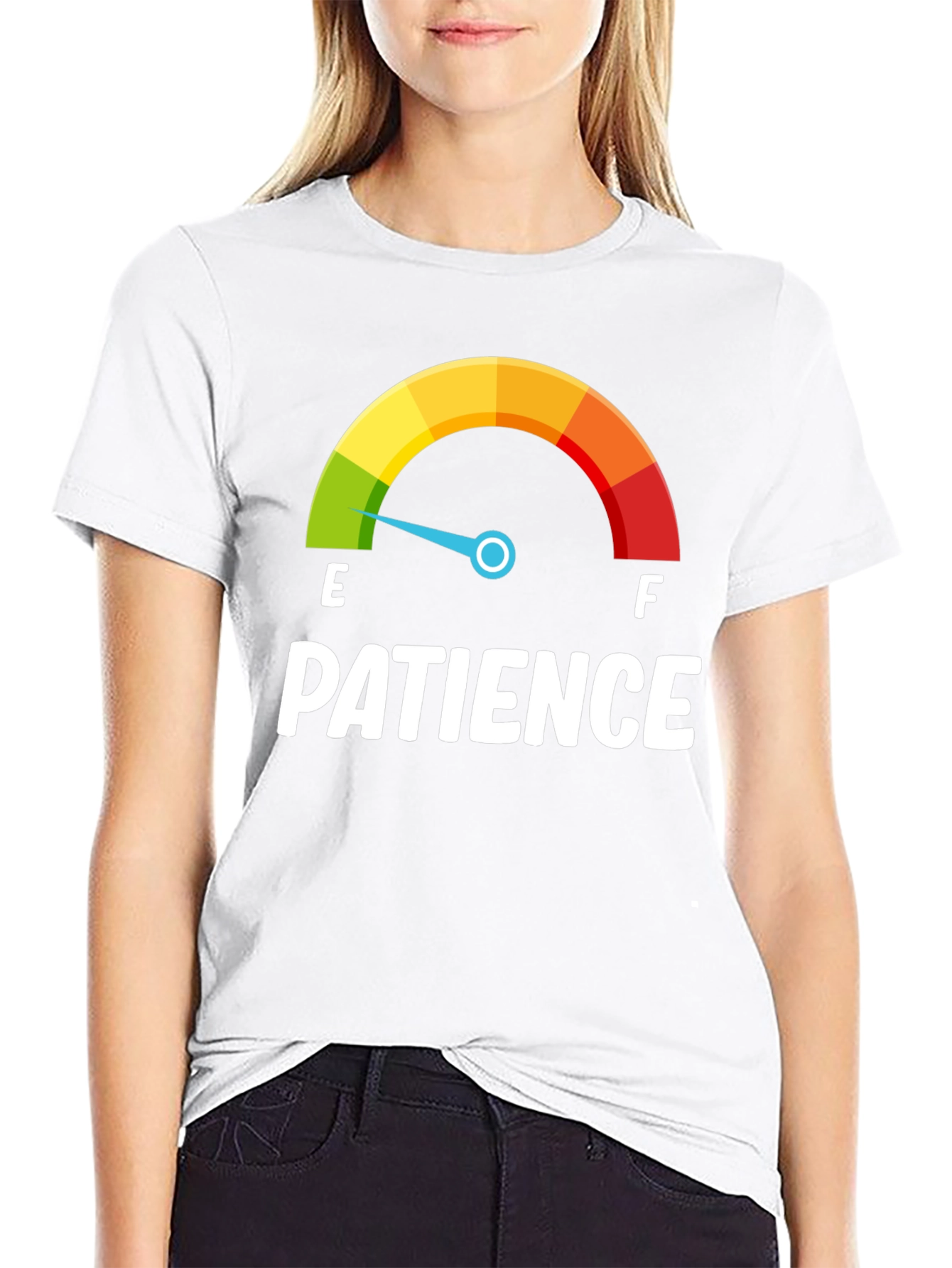 Black Patience Gauge T-Shirt - Runs Low! view 9