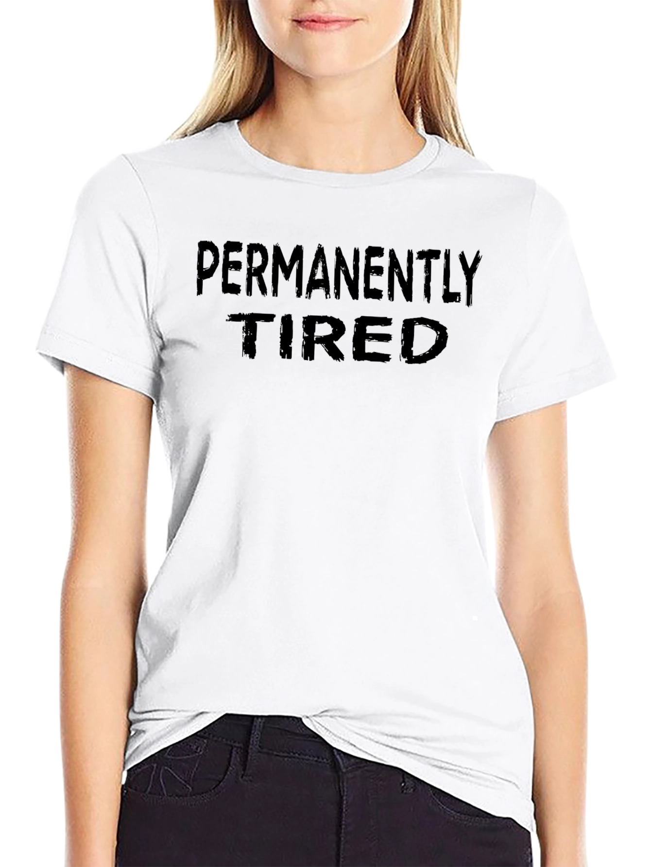 Black Permanently Tired Graphic T-Shirt - Relaxed Fit view 9