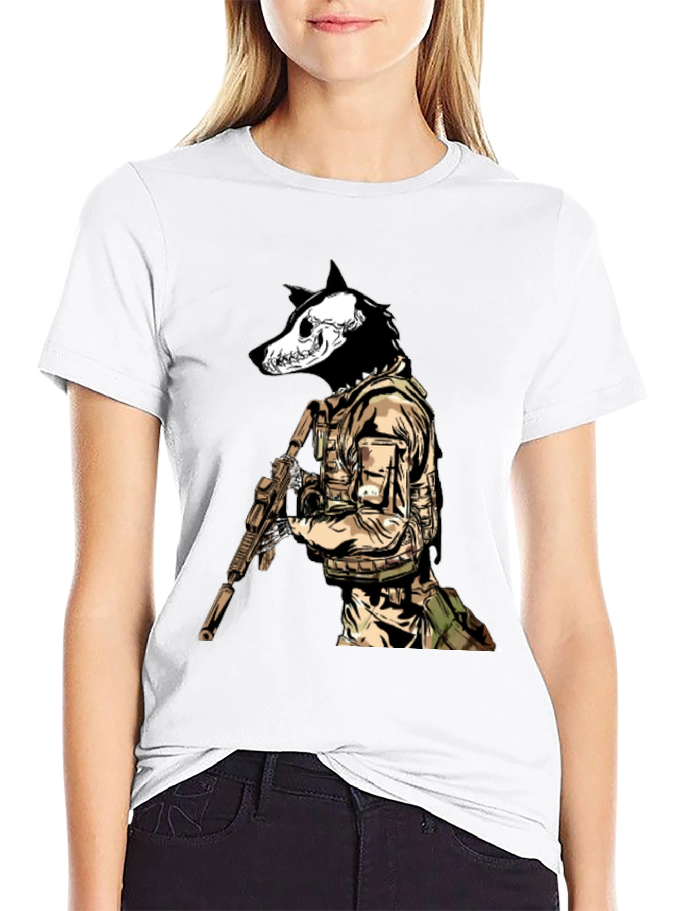 Black Tactical Wolf T-Shirt - Military Style view 9