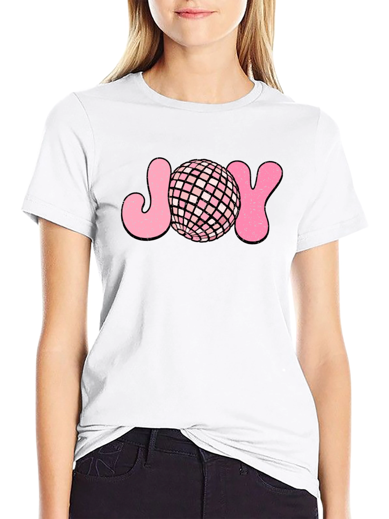 Black Retro Disco JOY T-Shirt view 9