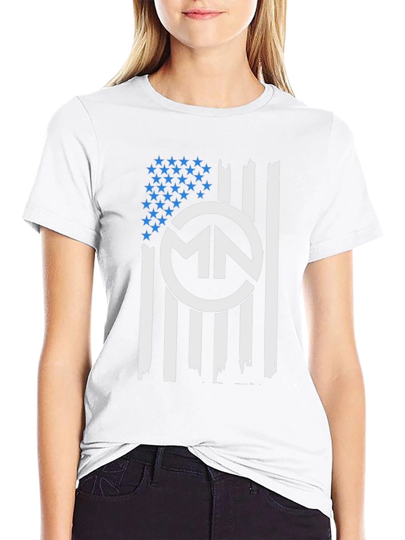 Black MN American Flag Graphic Tee - Patriotic Style view 9