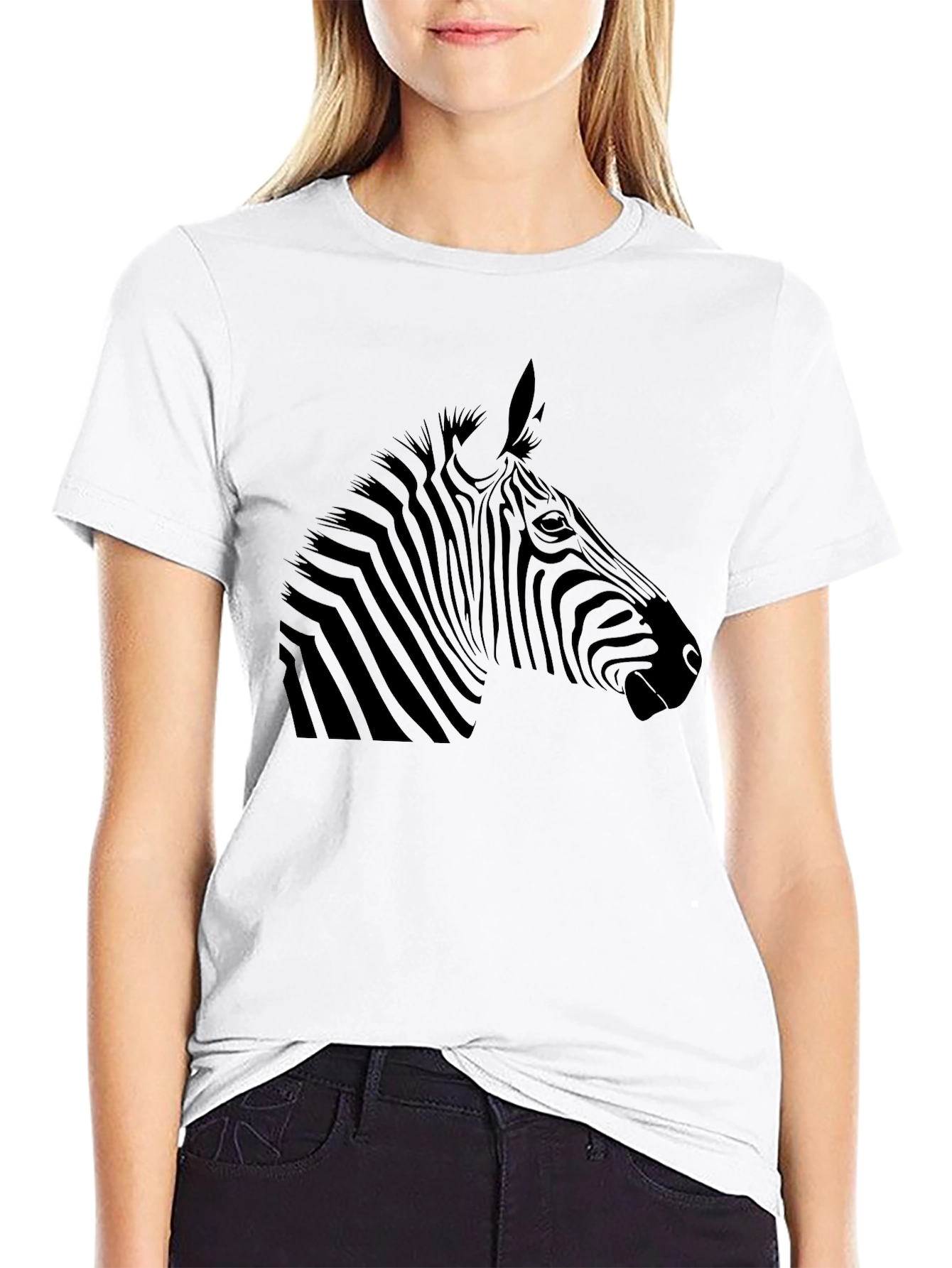 Black Zebra Print T-Shirt - Stylish Animal Graphic Tee view 9
