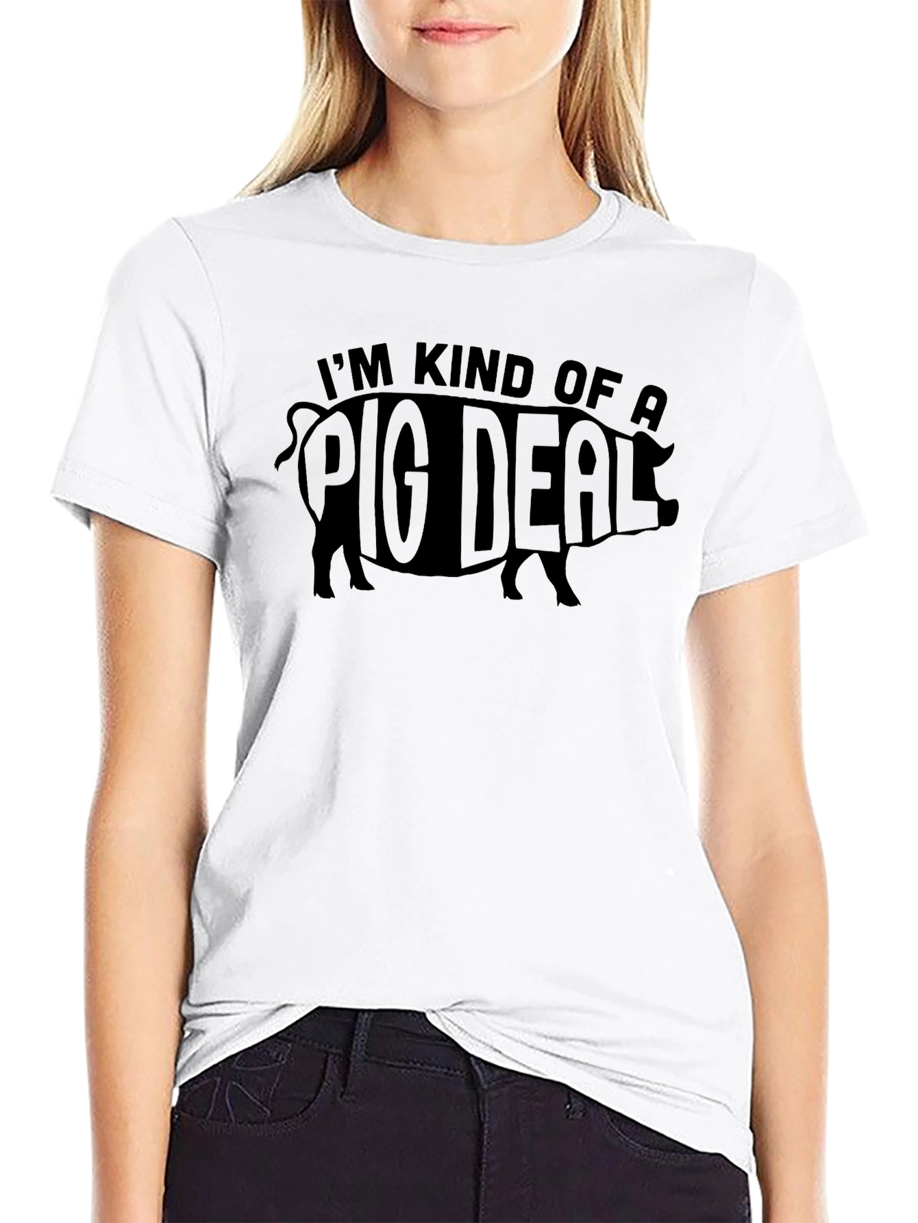 Black I'm Kind of a Pig Deal T-Shirt Funny Animal Tee view 9
