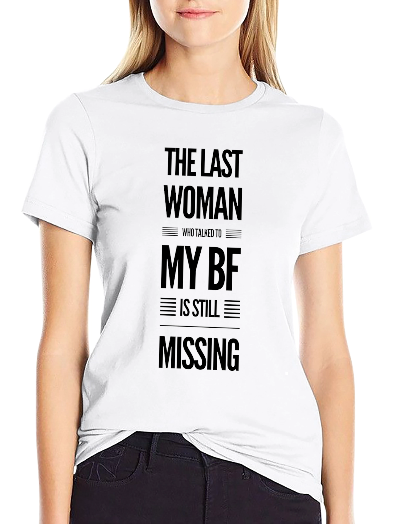 Black Funny The Last Woman T-Shirt view 9