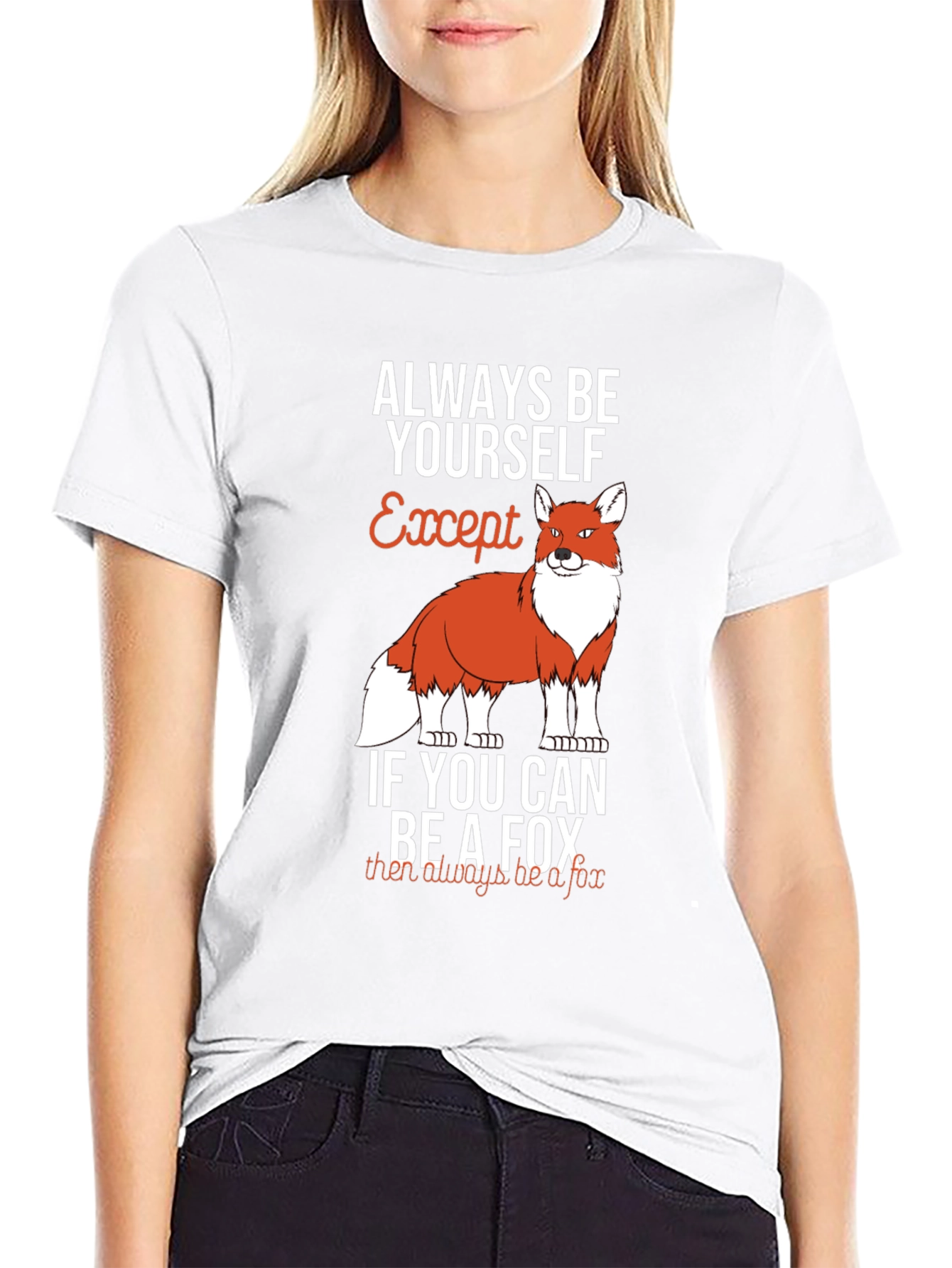 Black Always Be Yourself Except Fox Graphic T-Shirt view 9