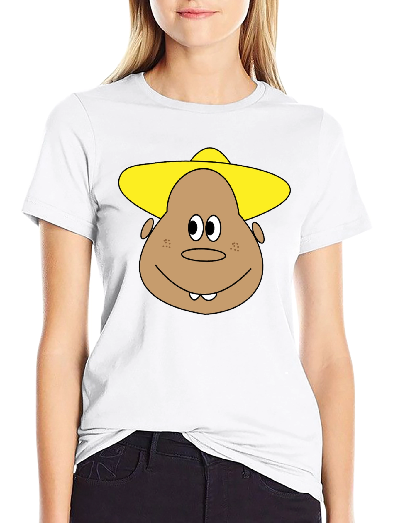 Black Funny Cartoon Character T-Shirt view 9