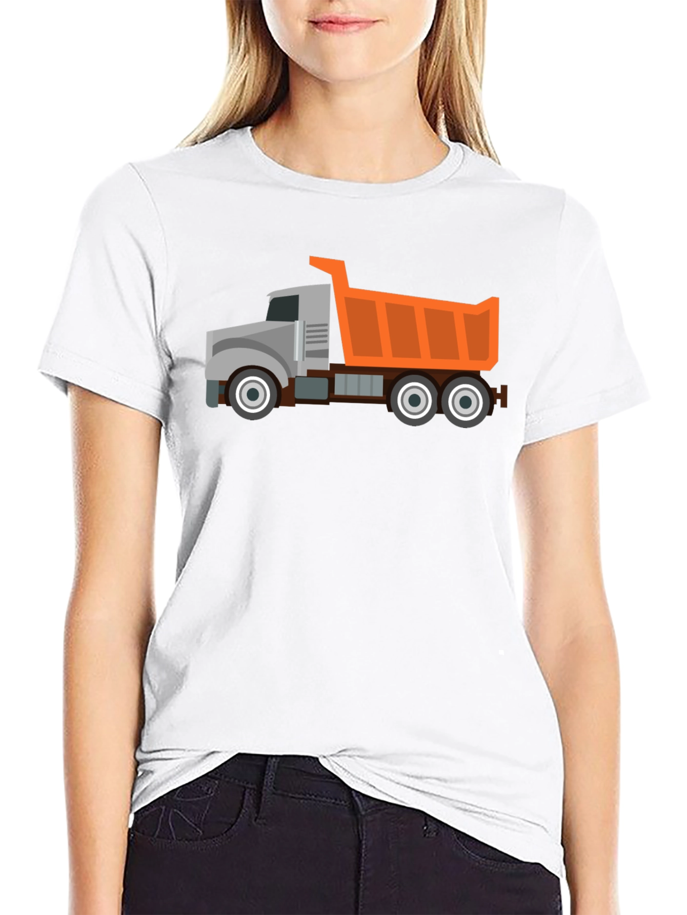 Black Dump Truck Graphic T-Shirt - Heavy Duty Fun! view 9
