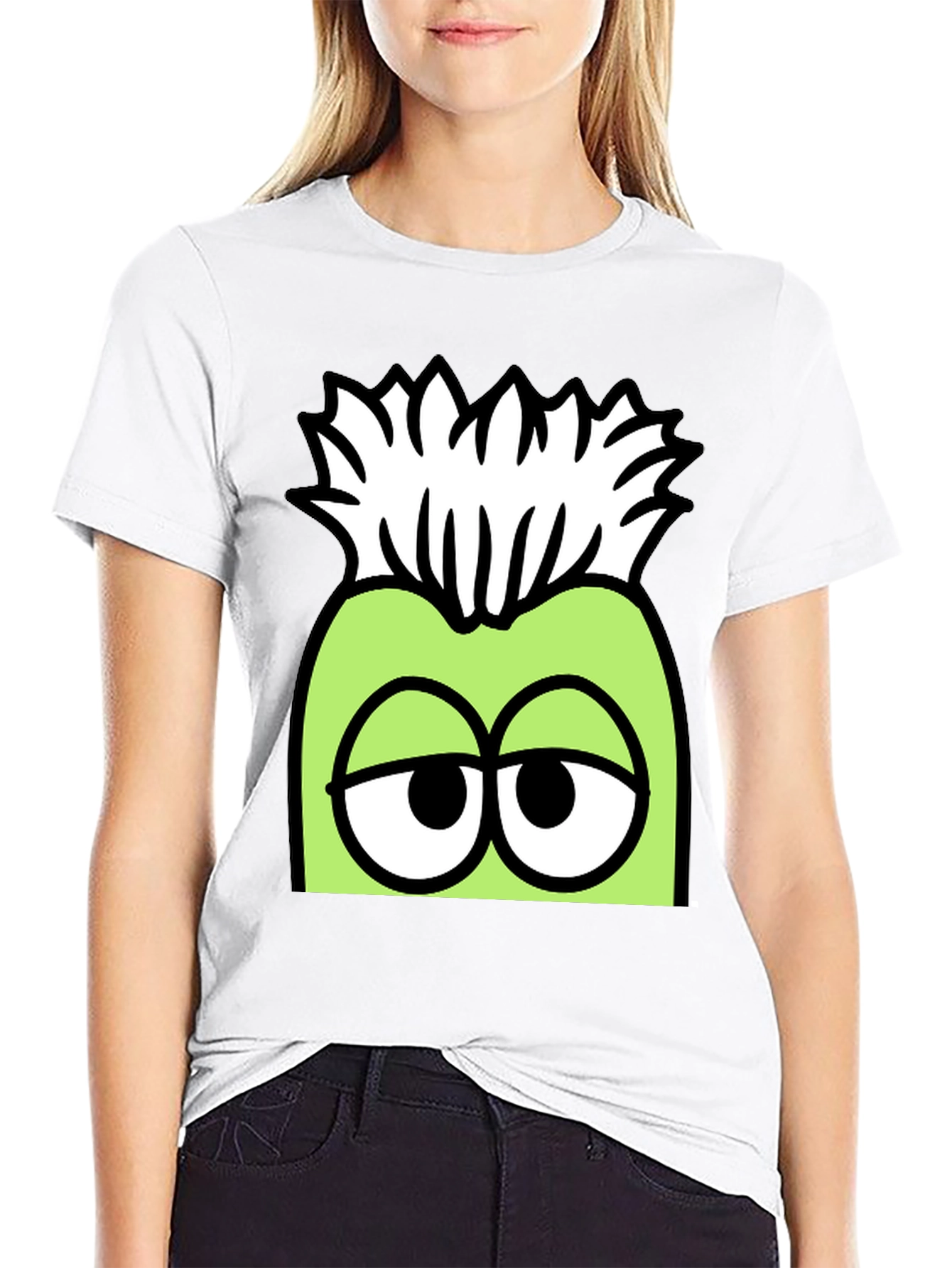 Black Funny Cartoon Character Graphic T-Shirt view 9