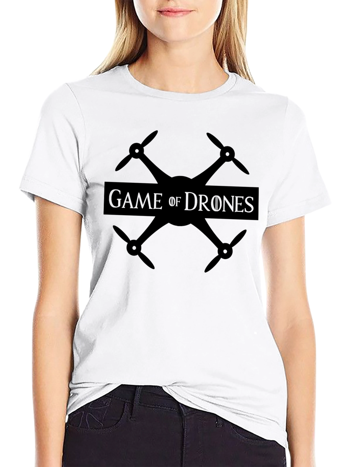 Black Game of Drones Black T-Shirt view 9