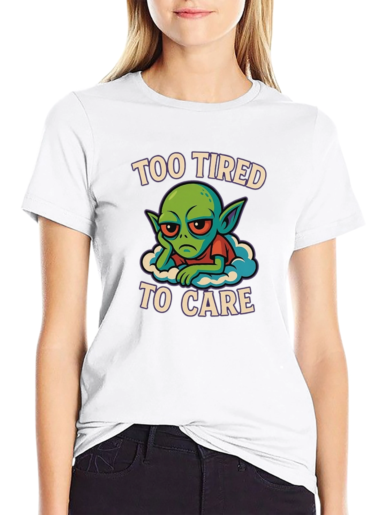 Black Too Tired to Care Graphic Tee view 9