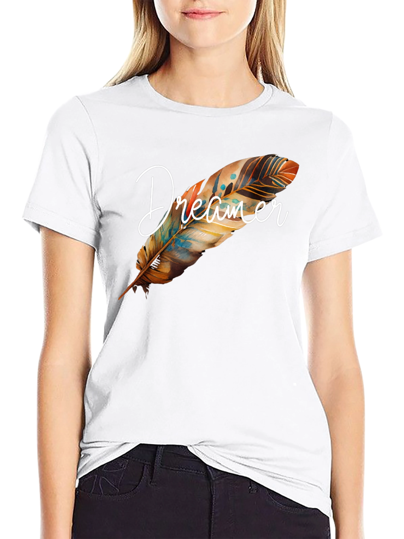 Dreamer Feather Graphic T-Shirt - 9