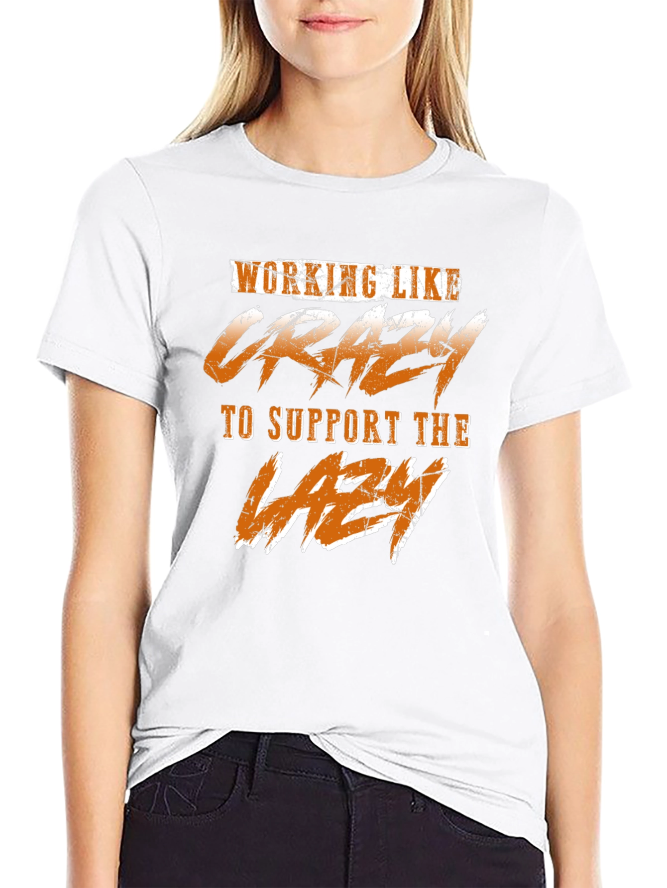 Black Working Like Crazy T-Shirt - Funny Graphic Tee view 9