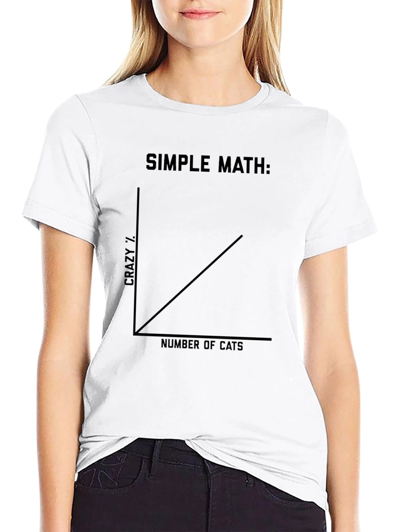 Black Crazy Cat Lady Math Graphic Tee - Unisex T-Shirt view 9