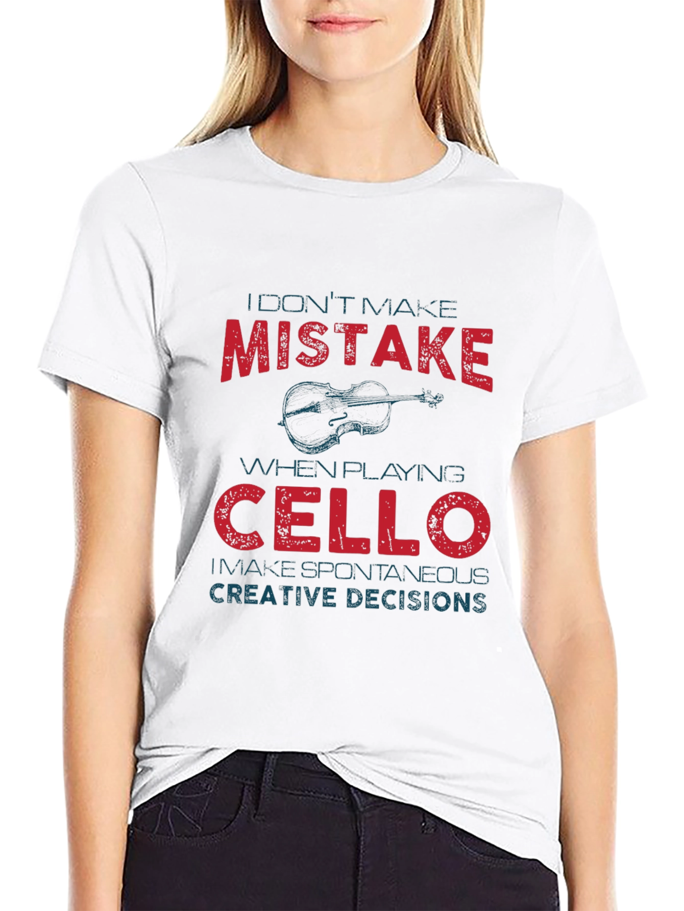 Black Cello Player "Mistake" Graphic Tee view 9