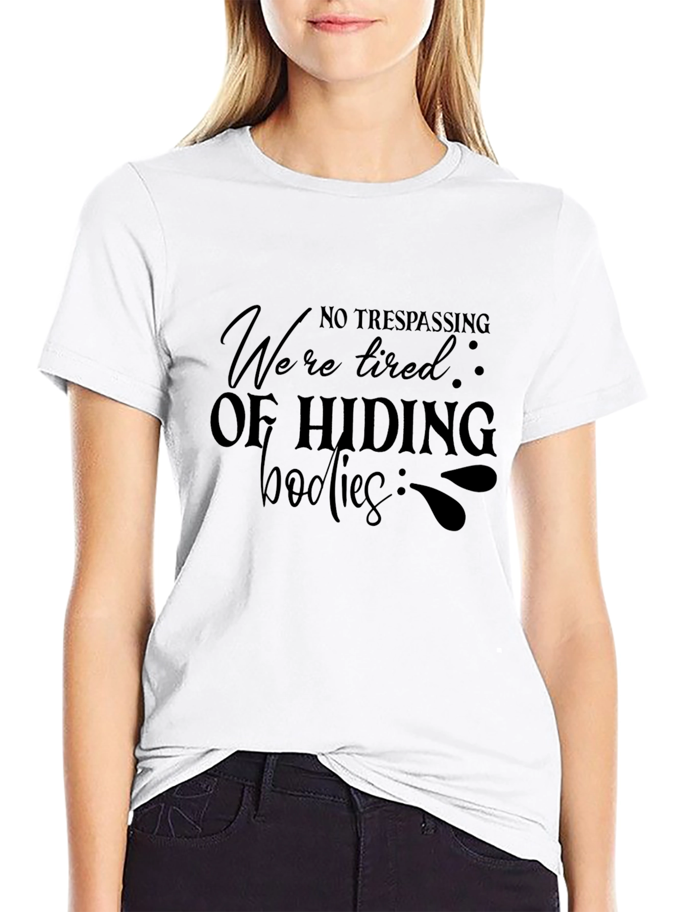 Black No Trespassing Funny Sarcastic T-Shirt view 9