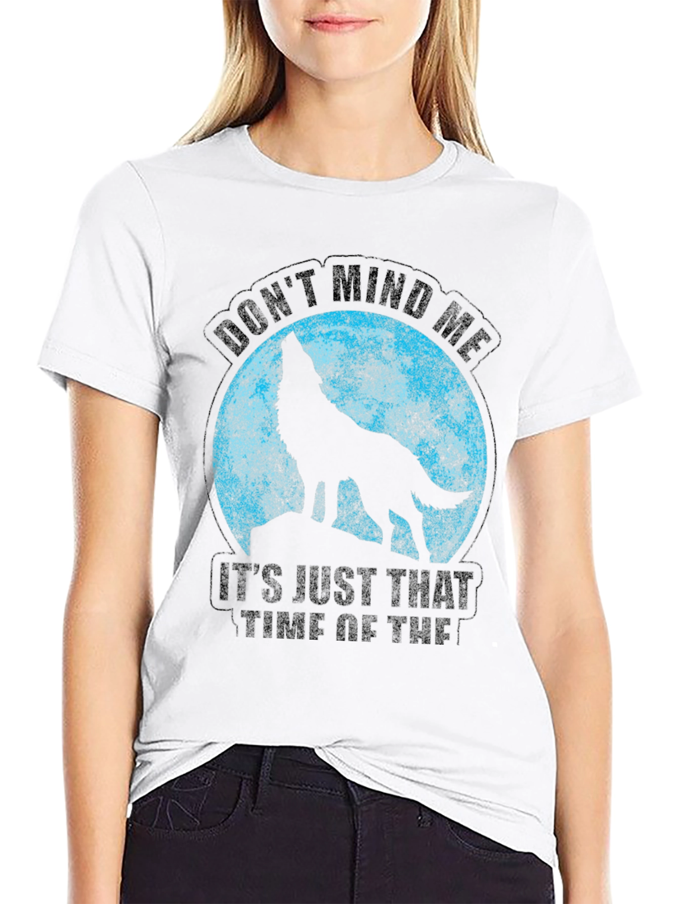 Black Wolf Moon T-Shirt - Don't Mind Me Funny Tee view 9