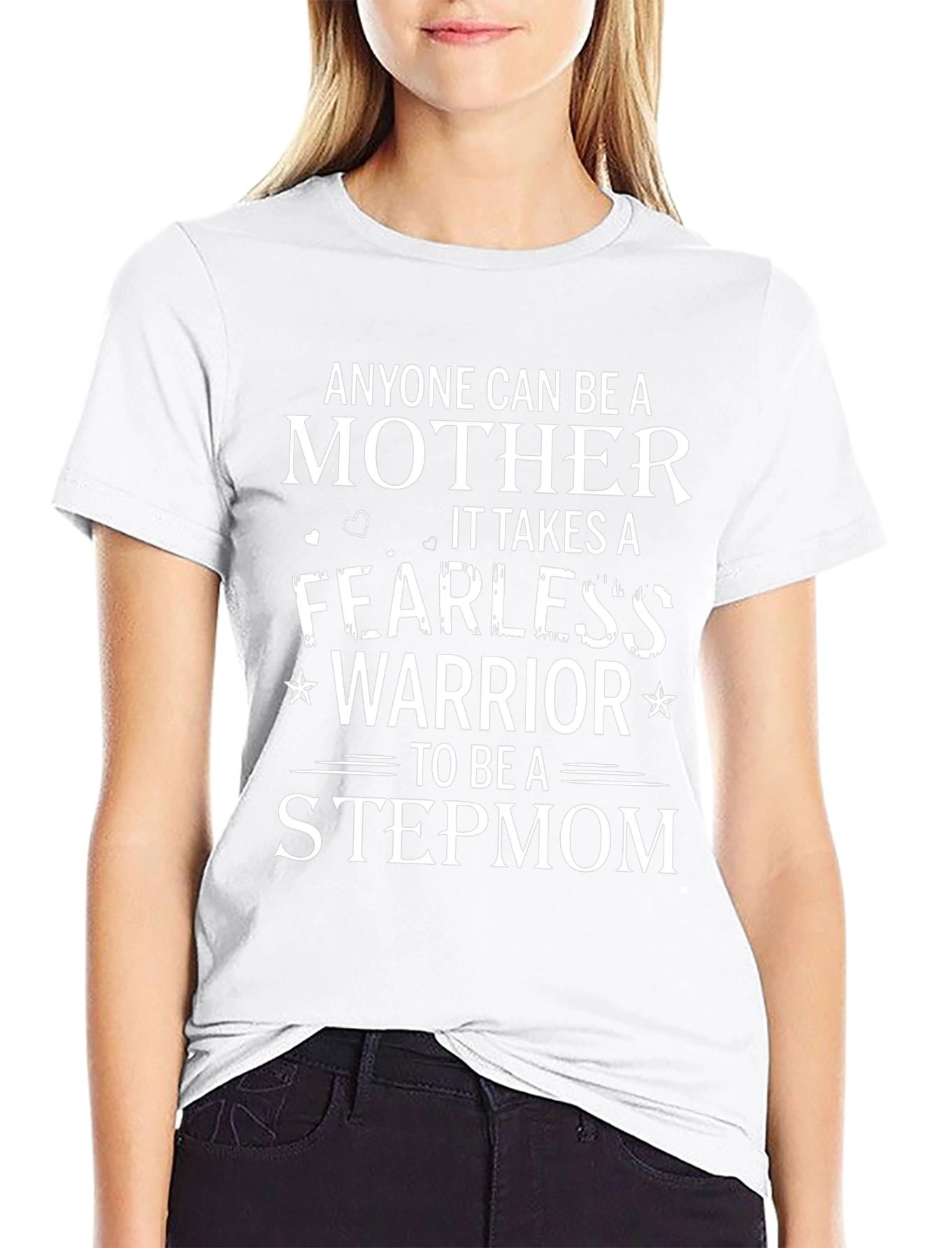 Black Fearless Warrior Stepmom Graphic T-Shirt view 9